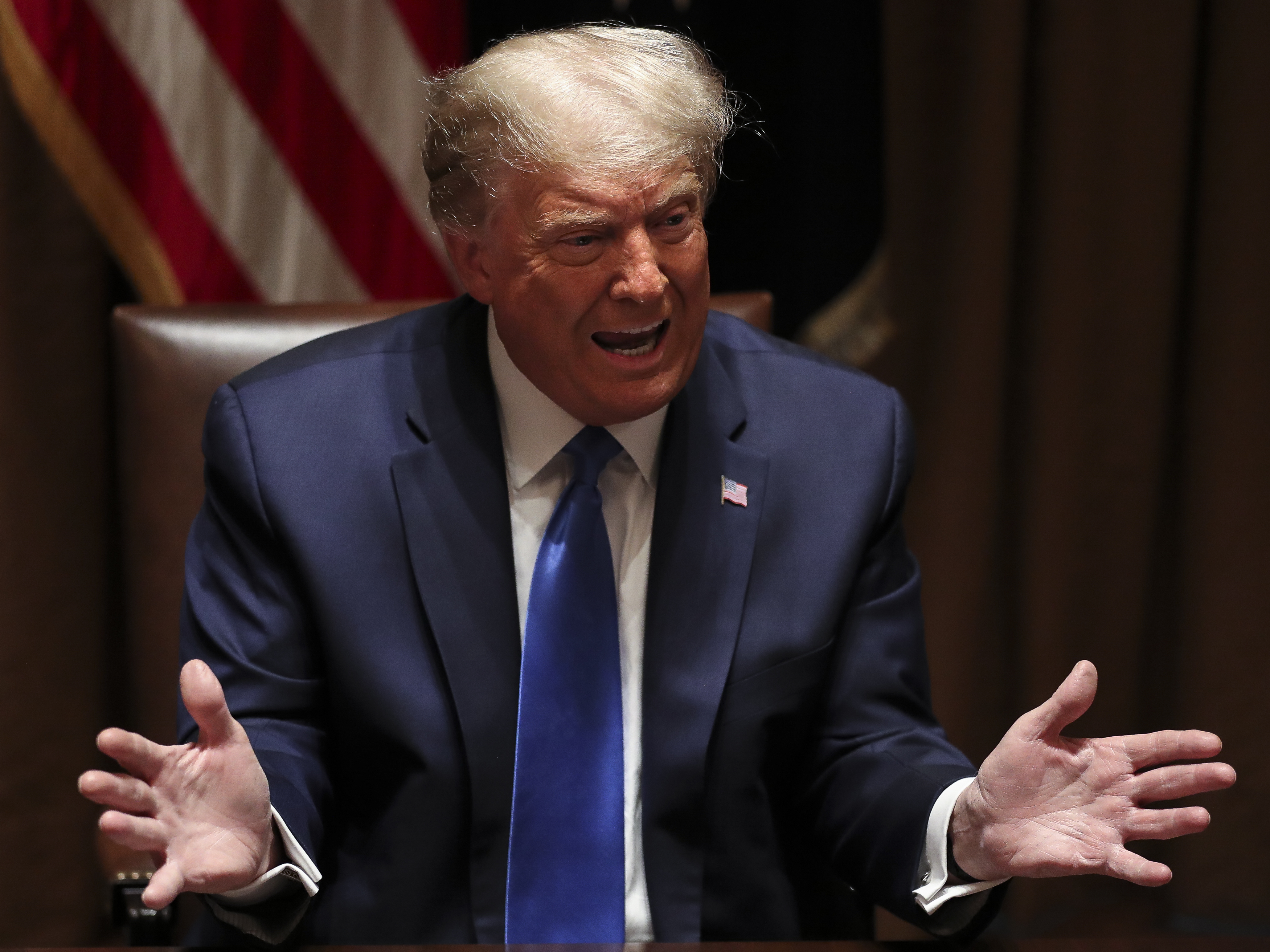 Facebook says former President Donald Trump cannot use its social media platforms until at least Jan. 7, 2023. (Getty Images)