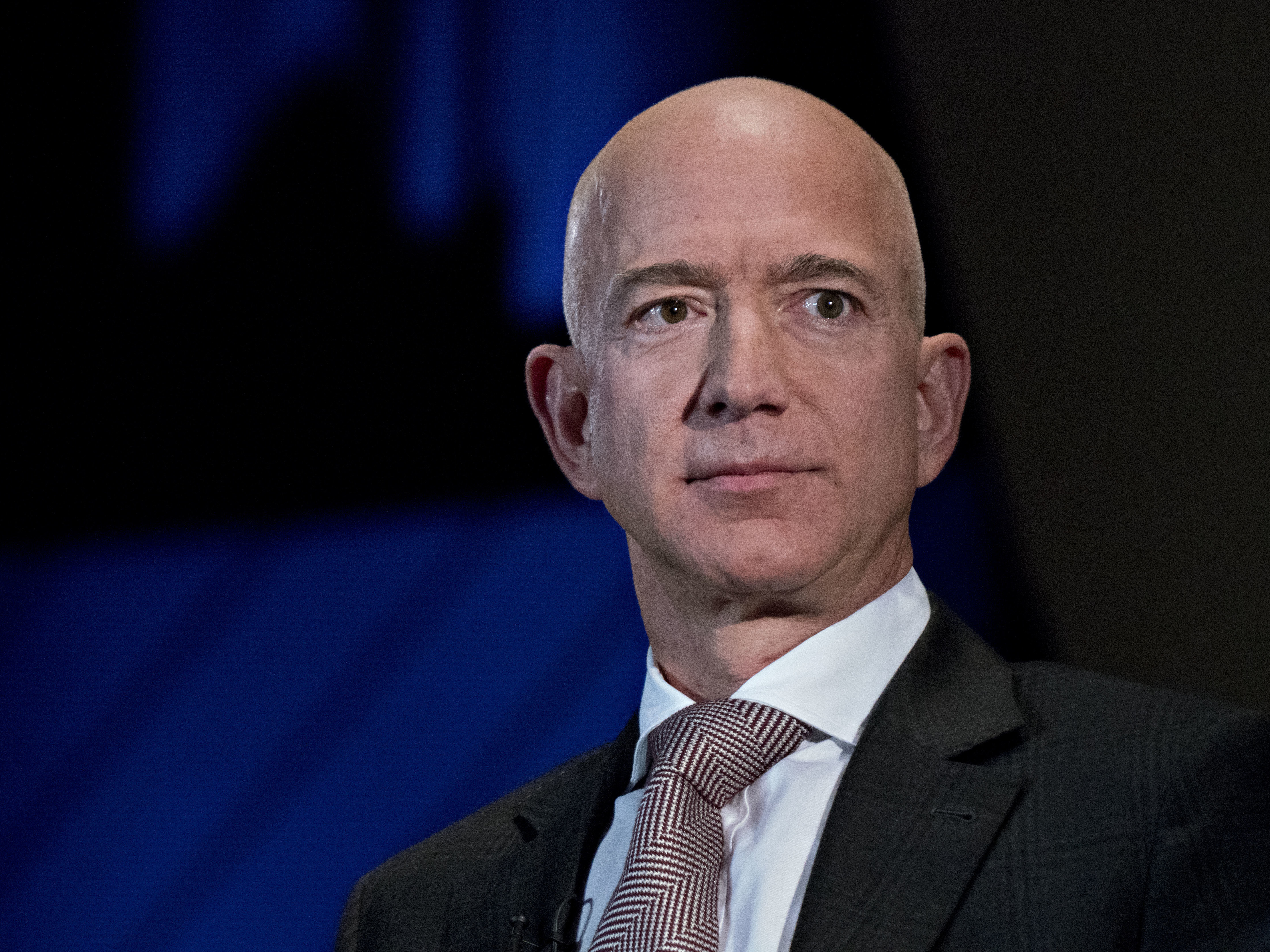 Amazon Founder and CEO Jeff Bezos came under fire after a ProPublica investigation showed that he received $4,000 in child tax credits in recent years. Bezos is seen here in 2018. (Bloomberg via Getty Images)