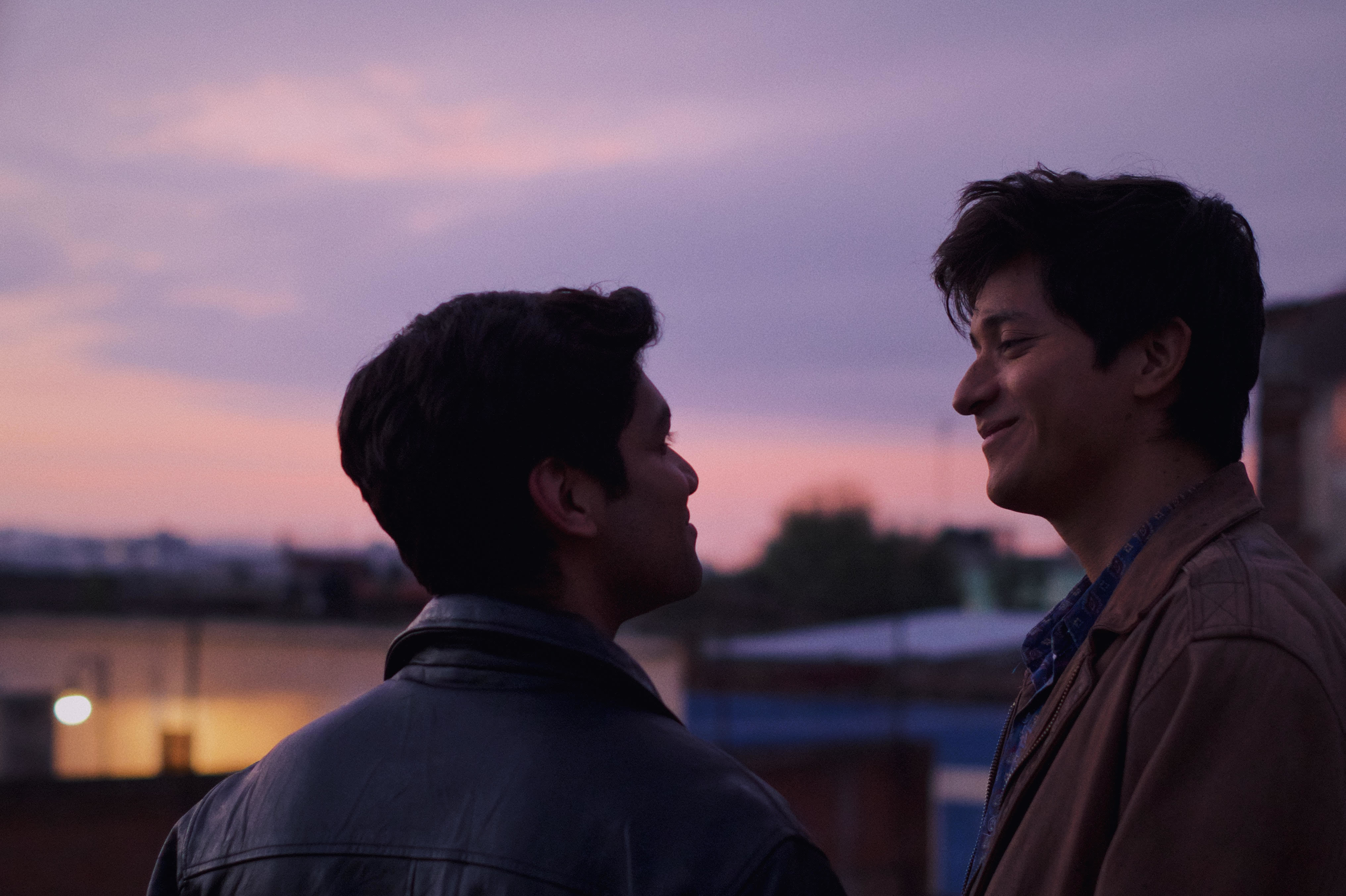 Christian Vázquez as Gerardo and Armando Espitia as Iván in <em>I Carry You with Me.</em> (Sony Pictures Classics)
