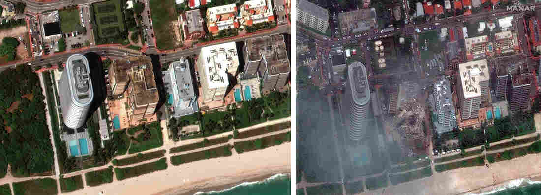 Satellite Images Show Florida Condo Building Before And After Collapse