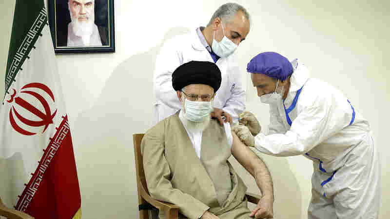 Iran's Supreme Leader Got A Locally Made COVID Shot But Vaccine Struggles Persist