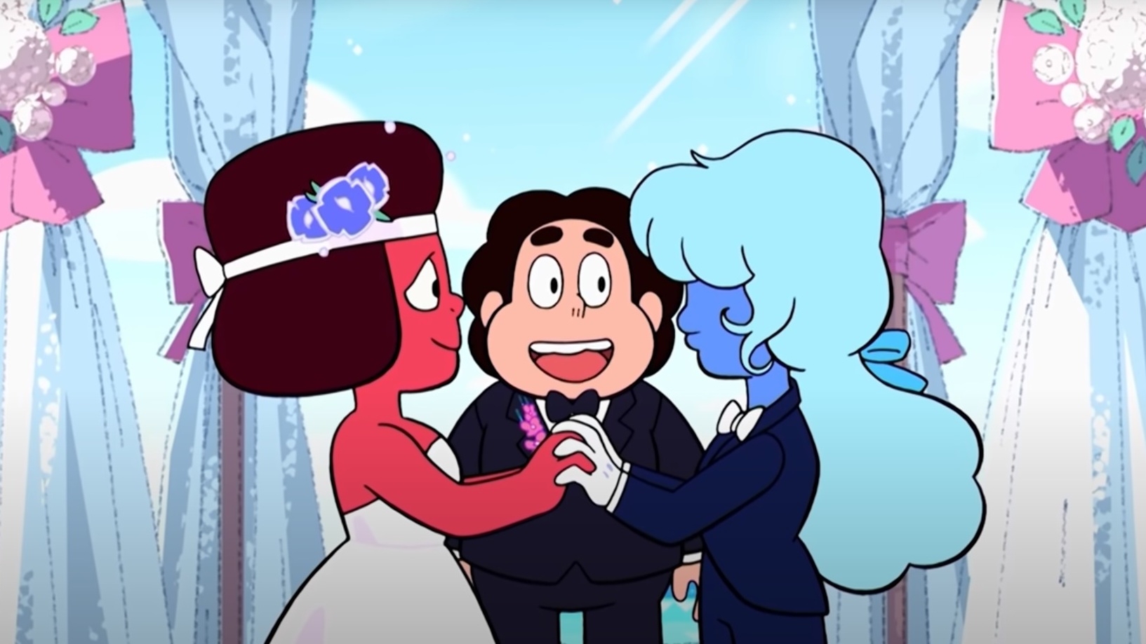 The wedding of Ruby and Sapphire, from Steven Universe.