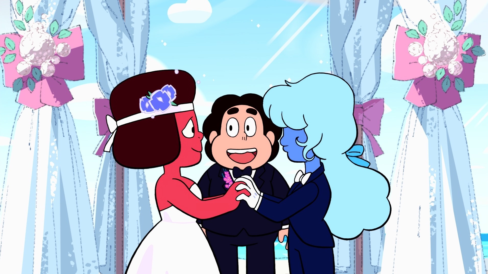 Ruby and Sapphire get married on <em>Steven Universe.</em> (Cartoon Network)