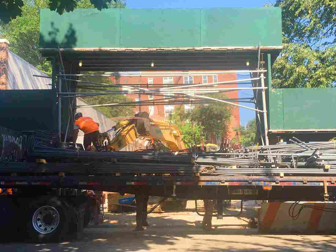 The serene moment when rebar is unloaded. (Photo by Darian Woods)