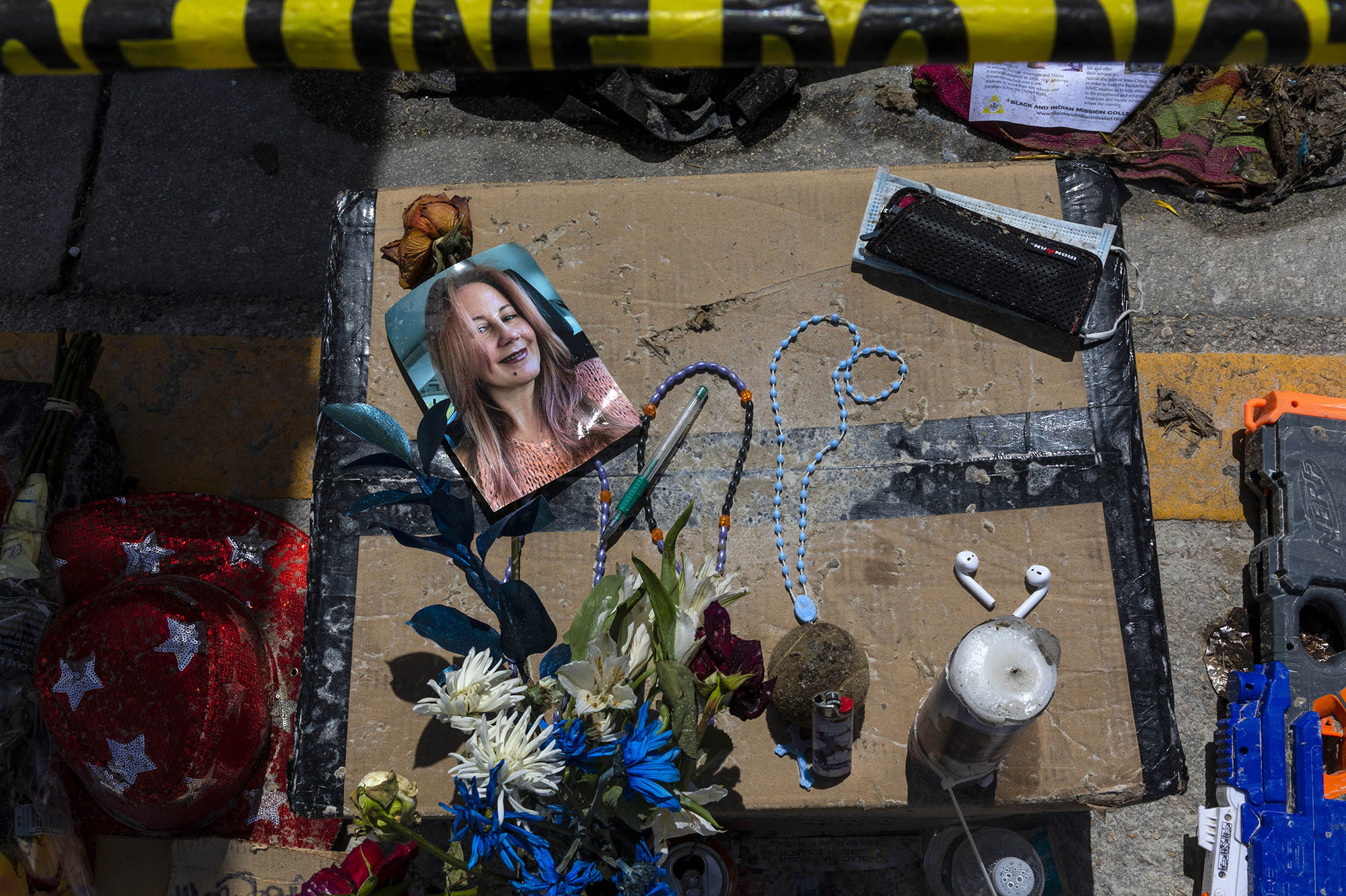A memorial contains personal items of some of the missing from the collapsed Champlain Towers South in Surfside, Fla. (Getty Images)