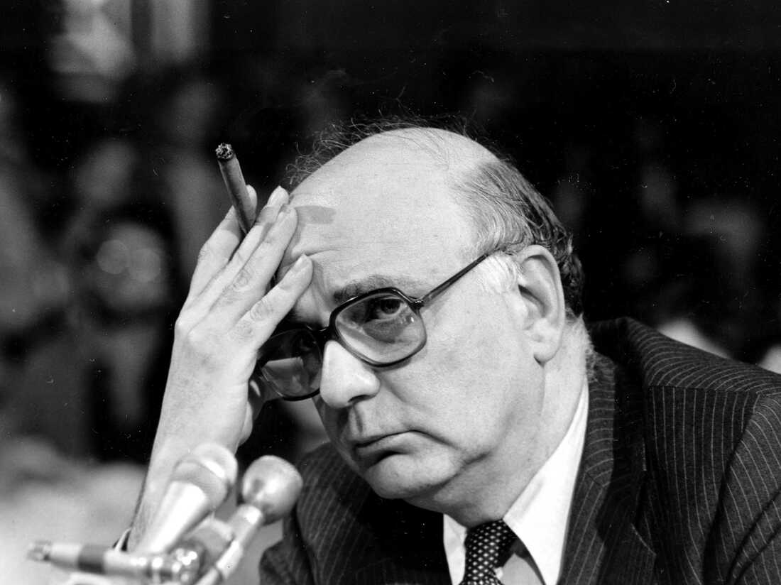 Federal Reserve Board Chairman Paul Volcker listens to a question as he appears before the Senate Banking Committee in Washington, D.C., in 1980.