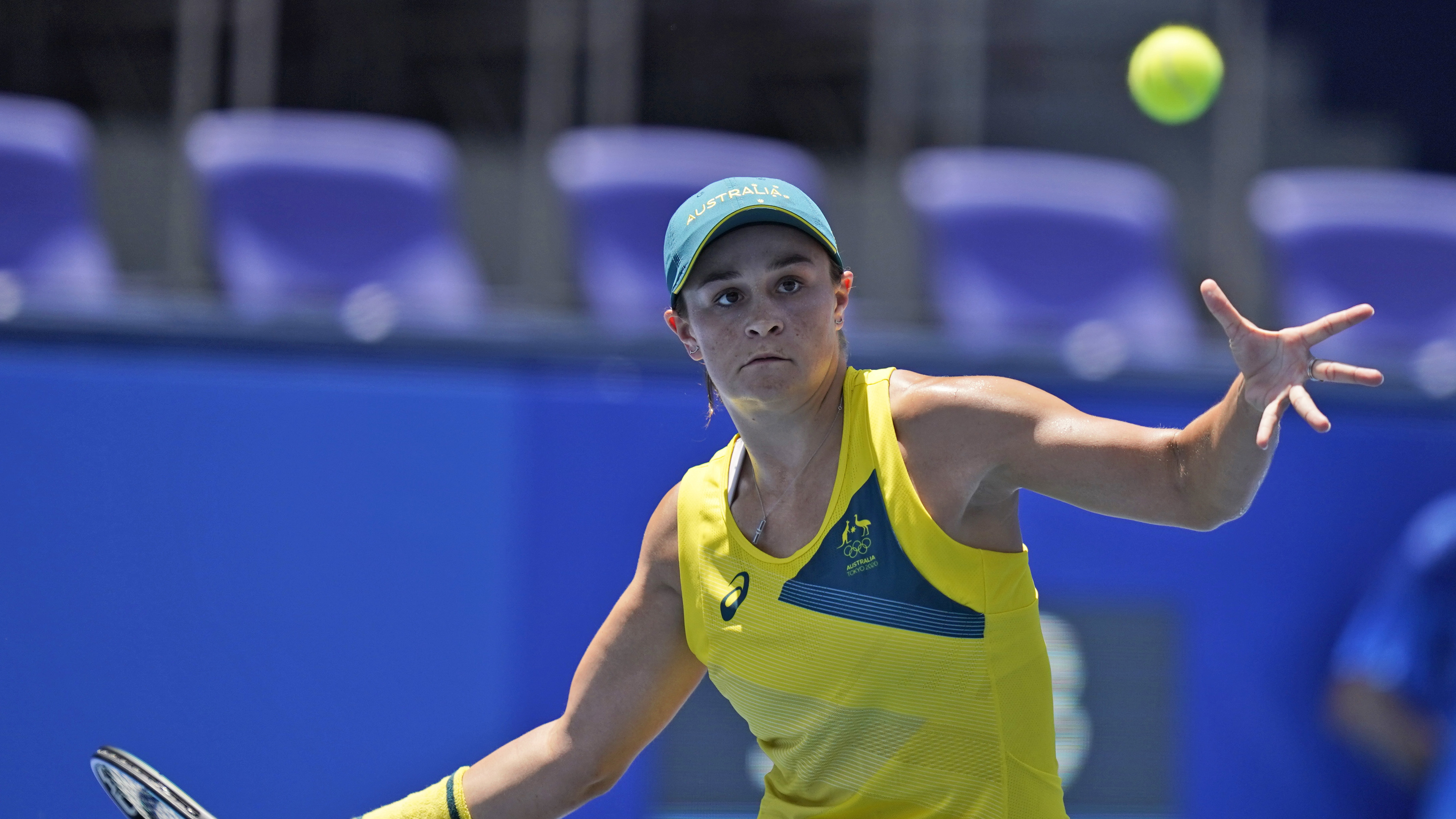 Ash Barty, of Australia, played against Sara Sorribes Tormo, of Spain, on Sunday at the Tokyo Olympics.