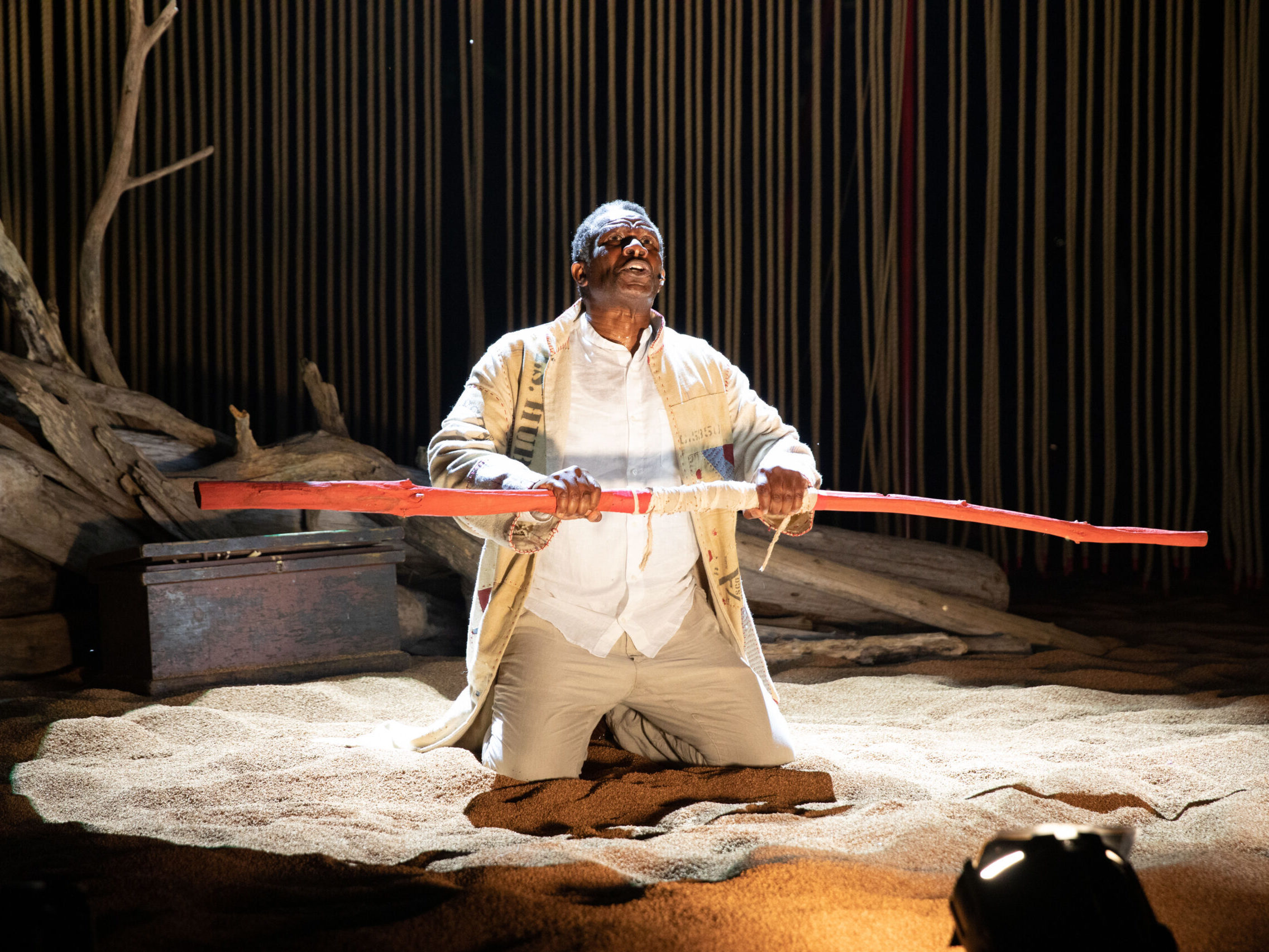 John Douglas Thompson portrays the magician Prospero in a Commonwealth Shakespeare Company production of <em>The Tempest</em> in Boston this month. (Commonwealth Shakespeare Company)