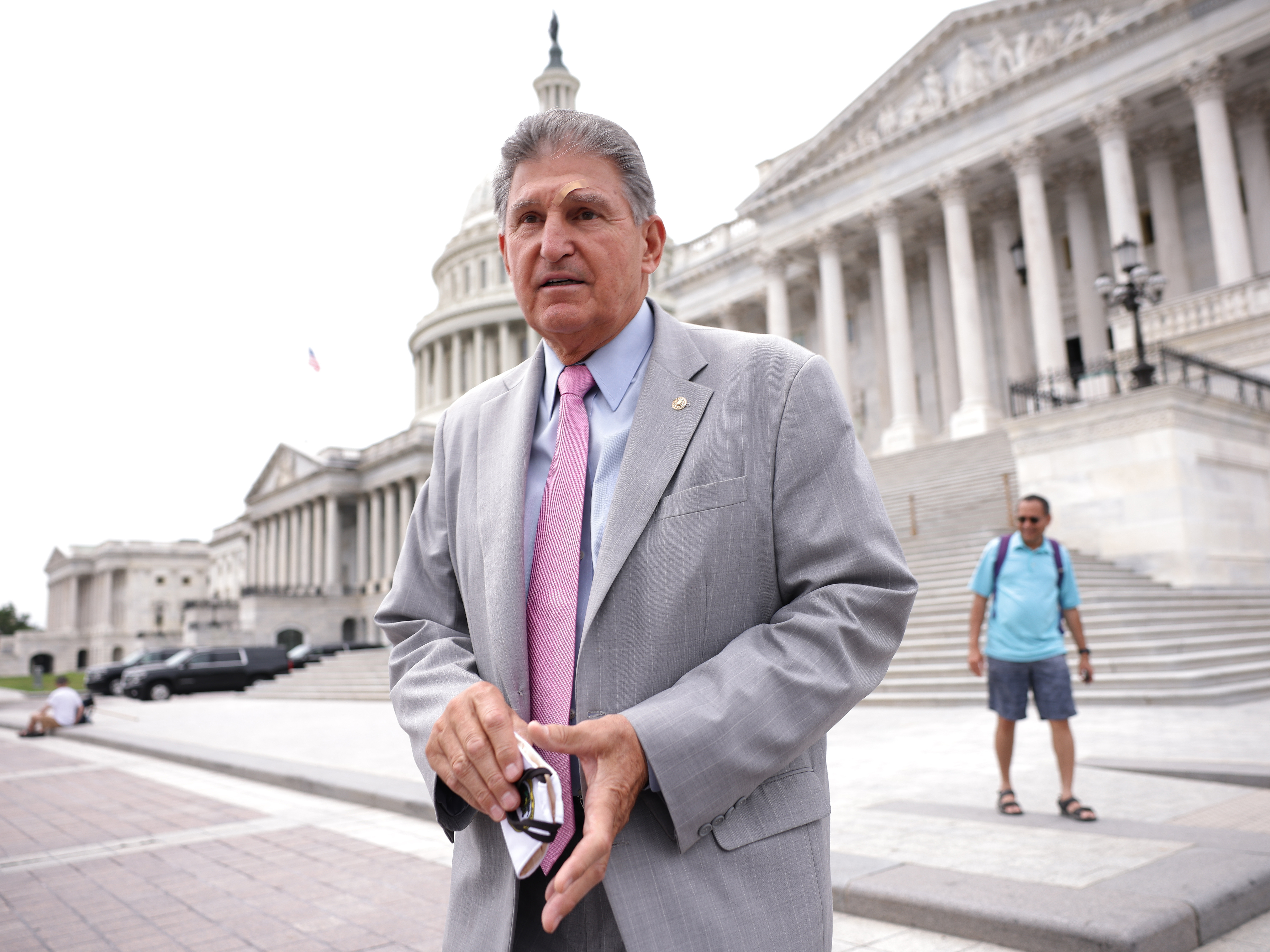 Moderate Sen. Joe Manchin of West Virginia is already raising concerns about the size of the Democrats' $3.5 trillion budget resolution, indicating he may want to rethink what type of package is needed as the economy deals with inflation. (Getty Images)