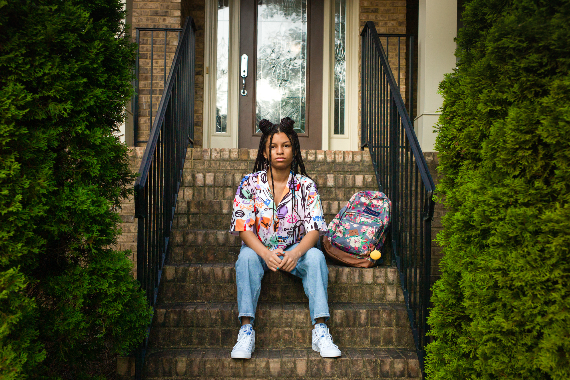 This week, Natalie McCray, 13, returned to in-person school for the first time since the pandemic began. She spent her first day introducing herself to new people and raising her hand in class — something she said she rarely used to do. (Nicole Buchanan for NPR)