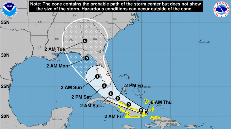 Tropical Depression Fred, currently off the coast of Cuba, is forecast to make landfall as a tropical storm in the vicinity of the Florida Keys by Saturday.