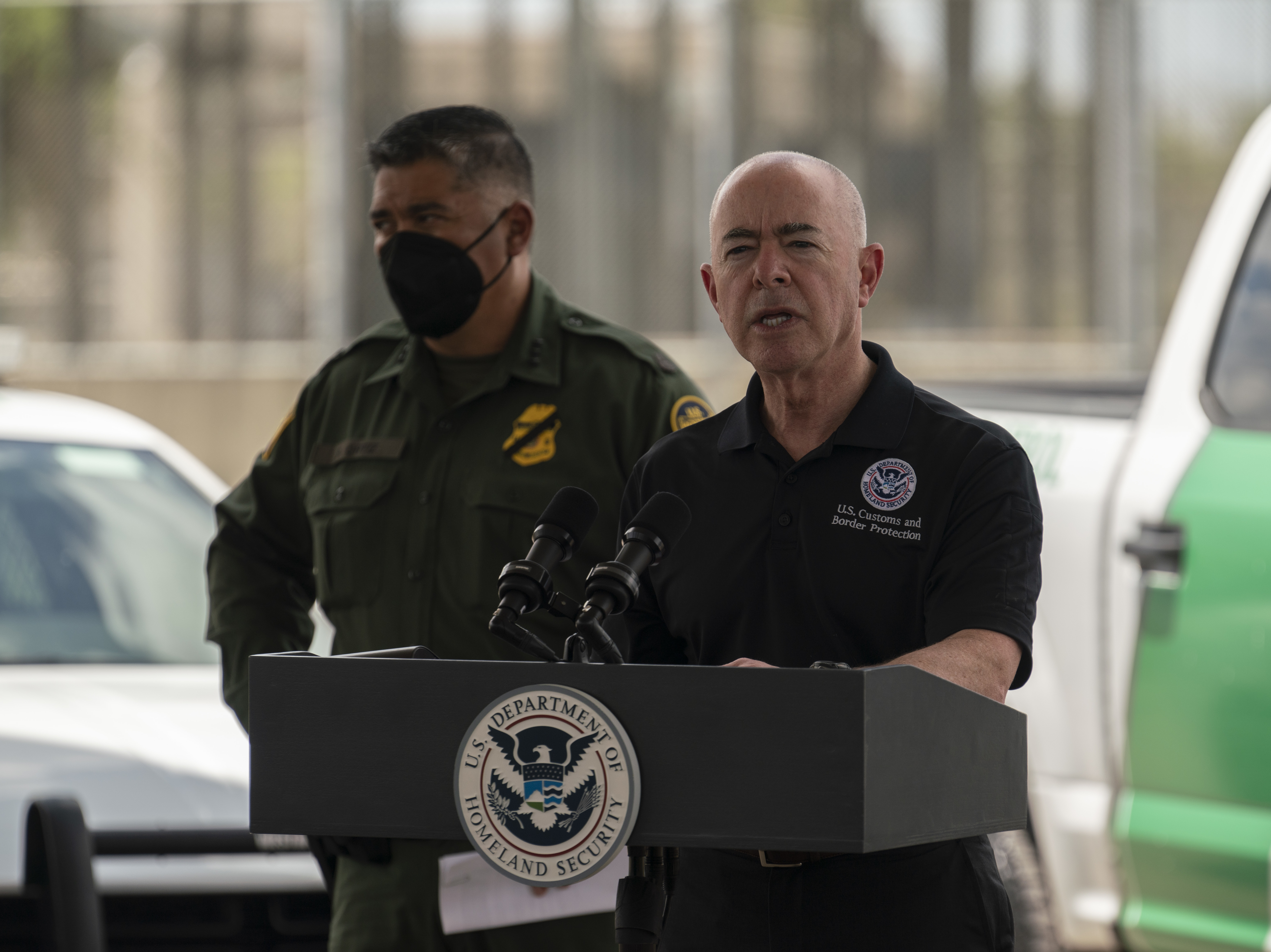 The head of Homeland Security, Alejandro Mayorkas, says U.S. authorities encountered migrants more than 212,000 on the U.S.-Mexico border in July — an &quot;unprecedented number.&quot; (Bloomberg via Getty Images)