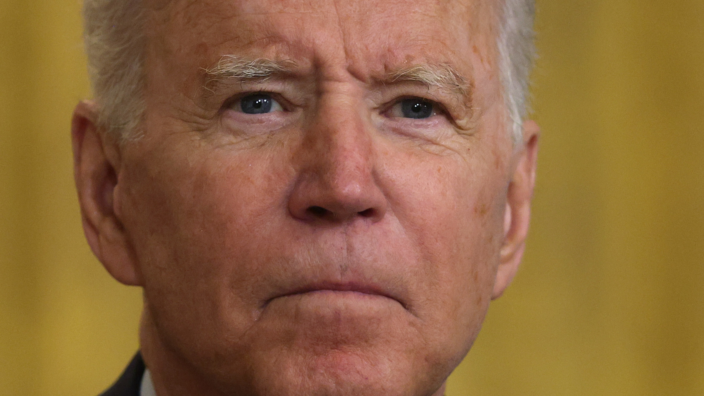 President Biden appears in the White House on July 8 to address the U.S. troop withdrawal from Afghanistan. He said the Taliban would not quickly overrun the country, though they have now made swift progress taking major cities. (Getty Images)