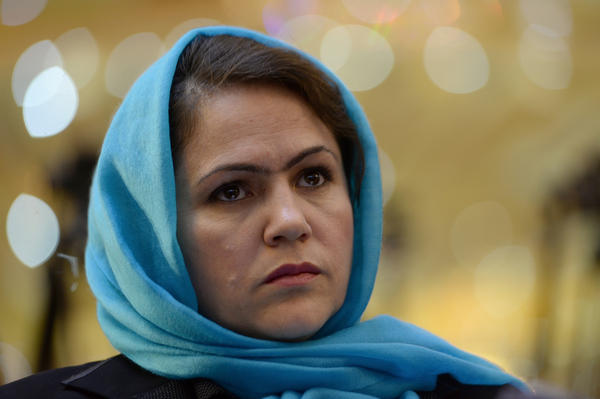 Fawzia Kofi, seen at a political gathering in Kabul in 2013, is among the female politicians working to protect the rights of women and girls in Afghanistan.