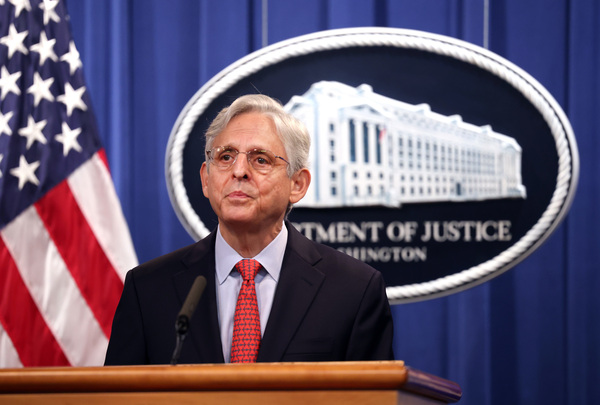 Attorney General Merrick Garland speaks at the Justice Department in August.