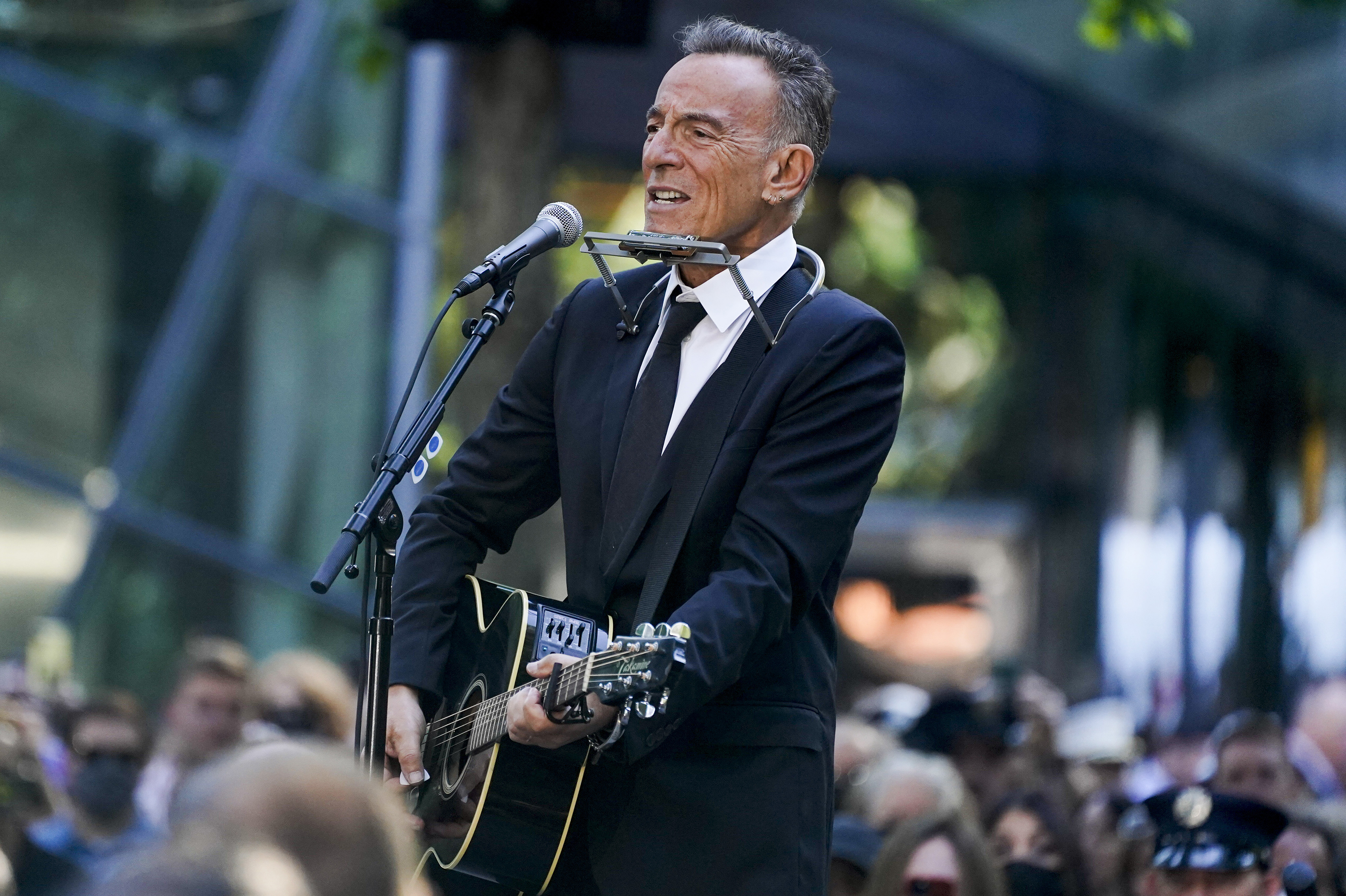 Photos: Scenes From 9/11 National Memorials 5 Bruce Springsteen performs "I'll See You In My Dreams" during an unannounced appearance at the Sept. 11 anniversary ceremony in New York City.