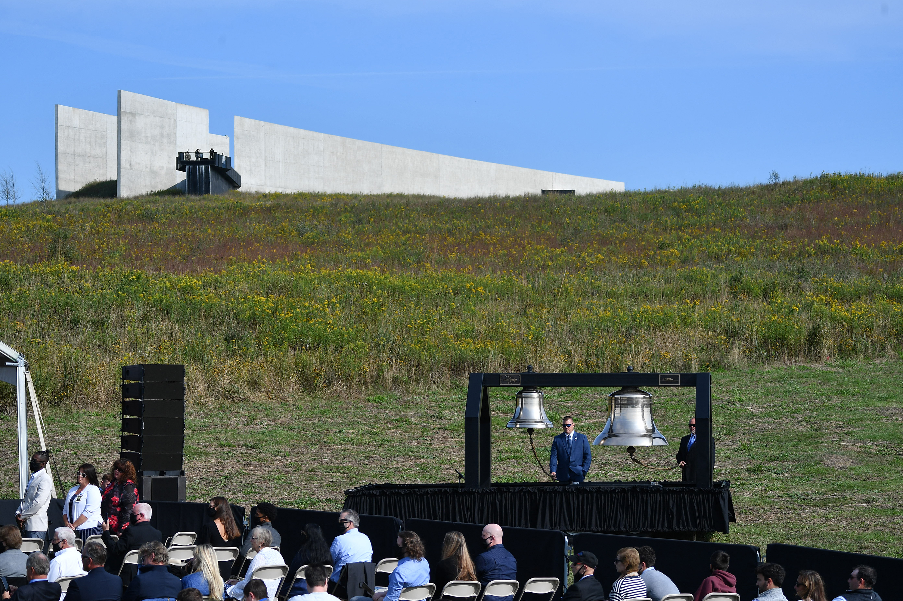 Photos: Scenes From 9/11 National Memorials 13 Bells are rung during a 9/11 commemoration at the Flight 93 National Memorial in Shanksville.
