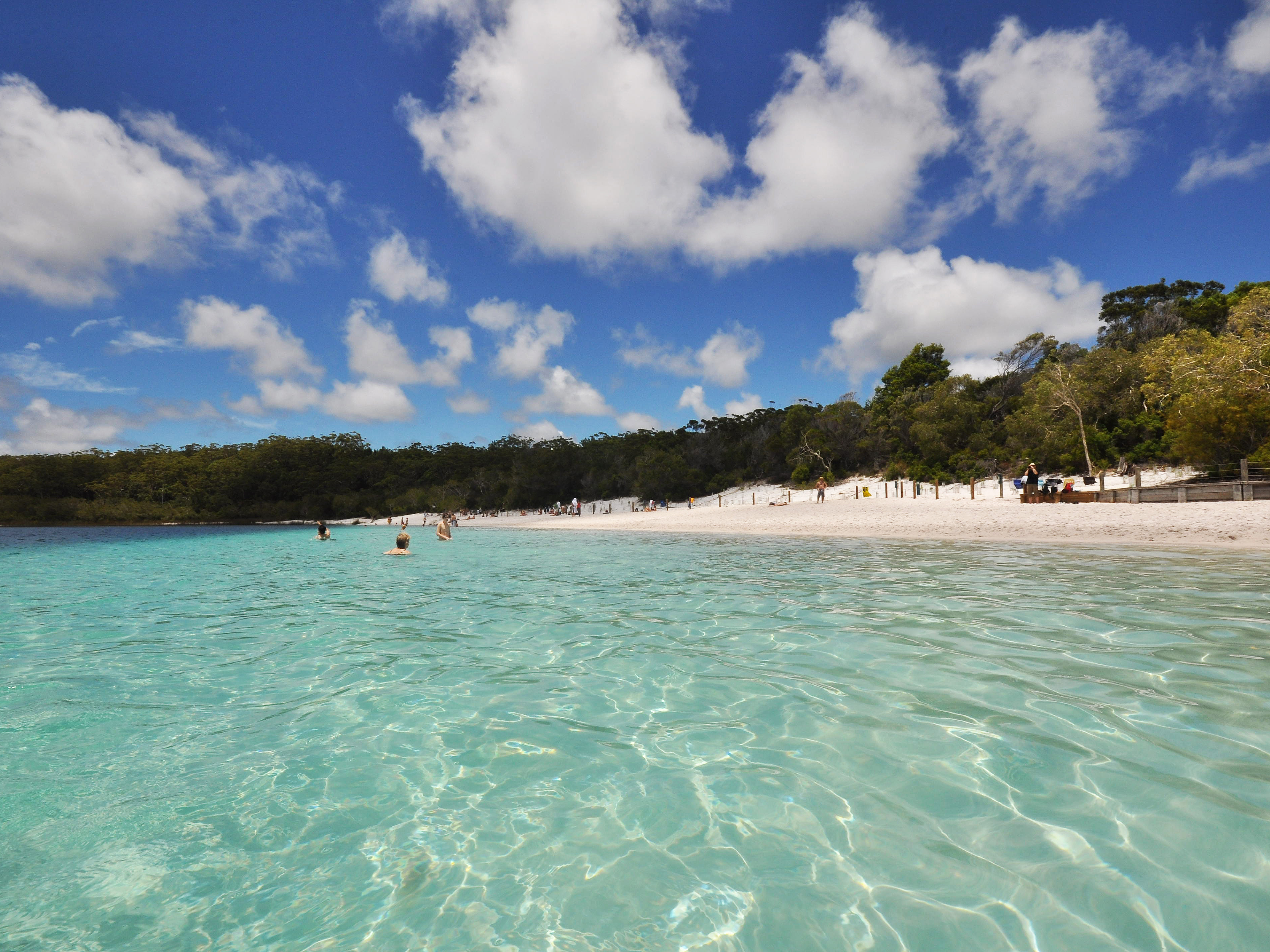 Lake Mckenzie sits in the middle of K'gari, formerly known as Fraser Island, in Australia. The Aboriginal people in the region, the Butchulla, had been advocating for the name change for years. (ullstein bild via Getty Images)