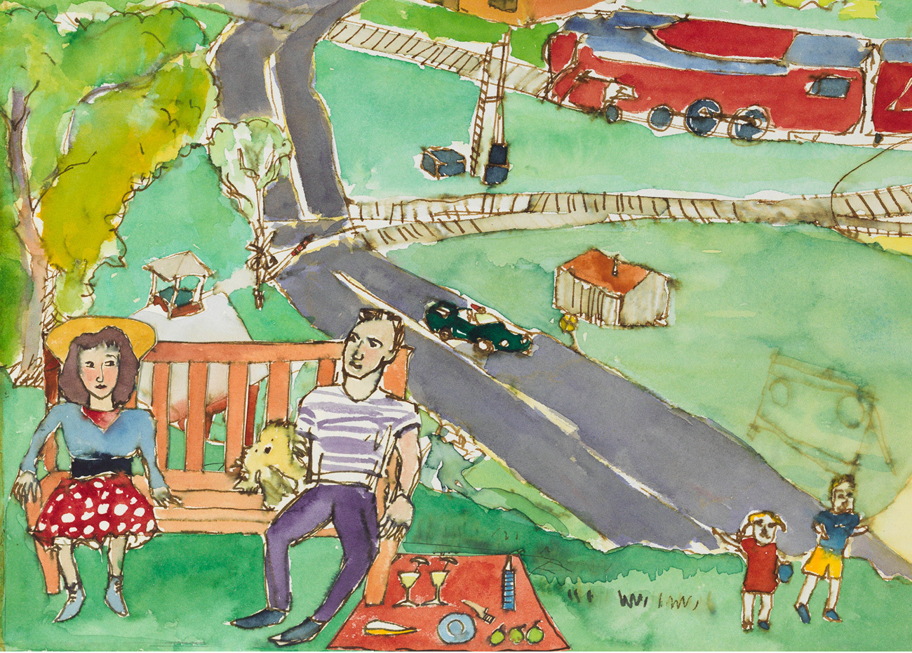 Detail view of Wendy Smith's cover art for <em>Distant Plastic Trees</em>, The Magnetic Fields' debut album, on which the song &quot;100,000 Fireflies&quot; was released in 1991. (Courtesy of Merge Records)