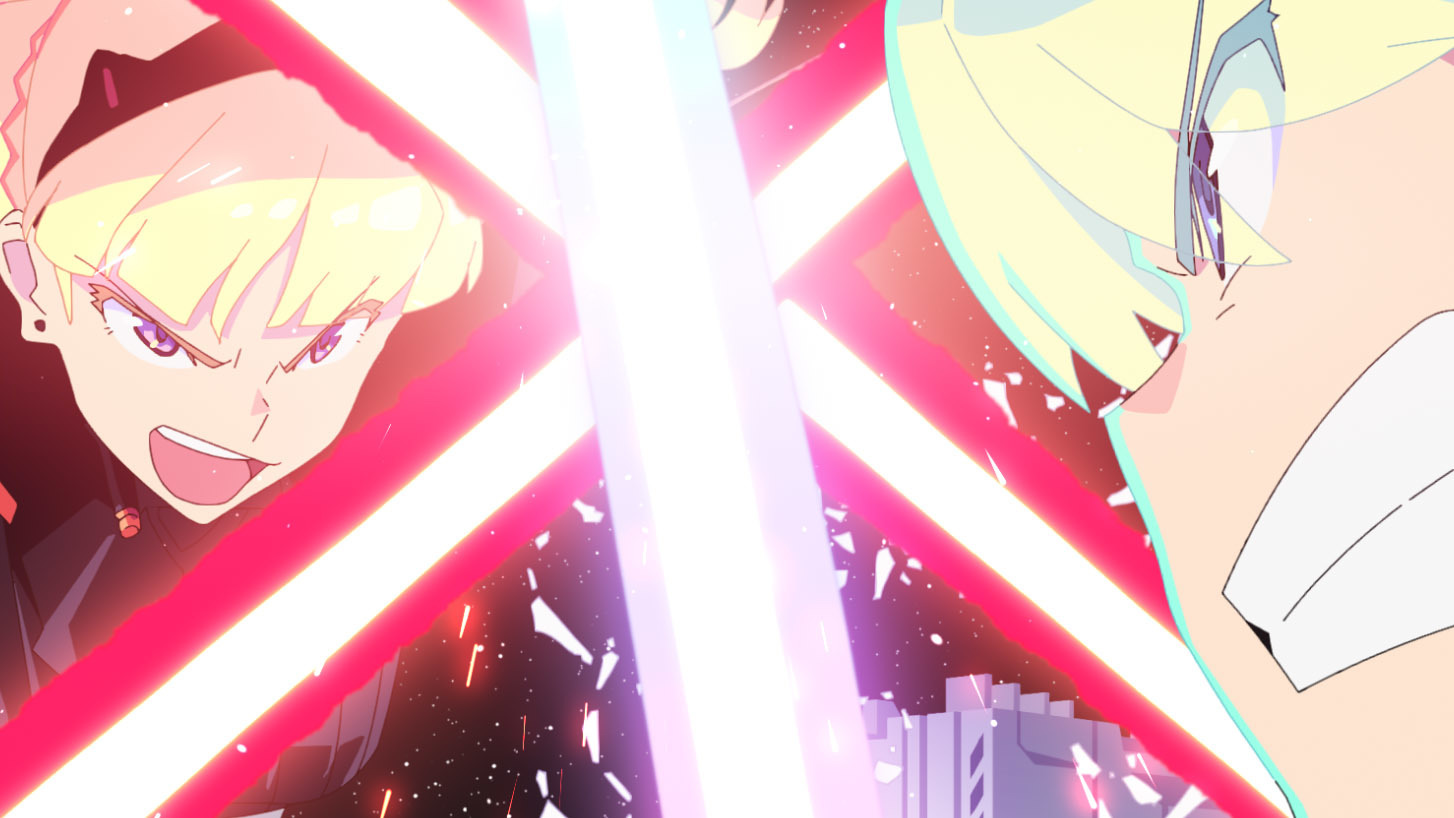 In &quot;The Twins,&quot; an episode of <em>Star Wars: Visions</em>, siblings Karre and Am square off. (Lucasfilm Ltd.)