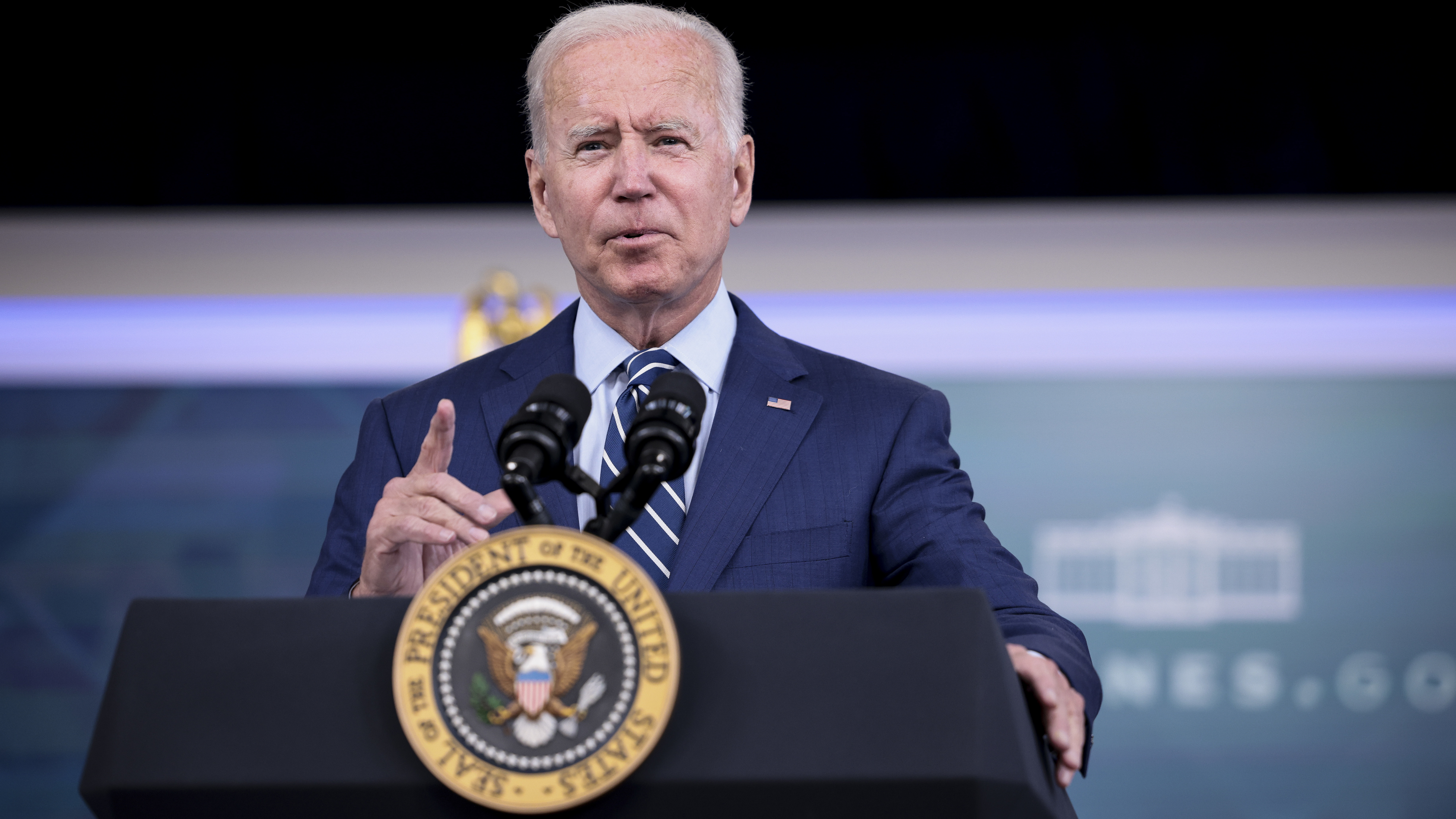 President Biden has seen his approval rating tick back up some after last month's low, with 45% now approving and 46% disapproving. (Getty Images)