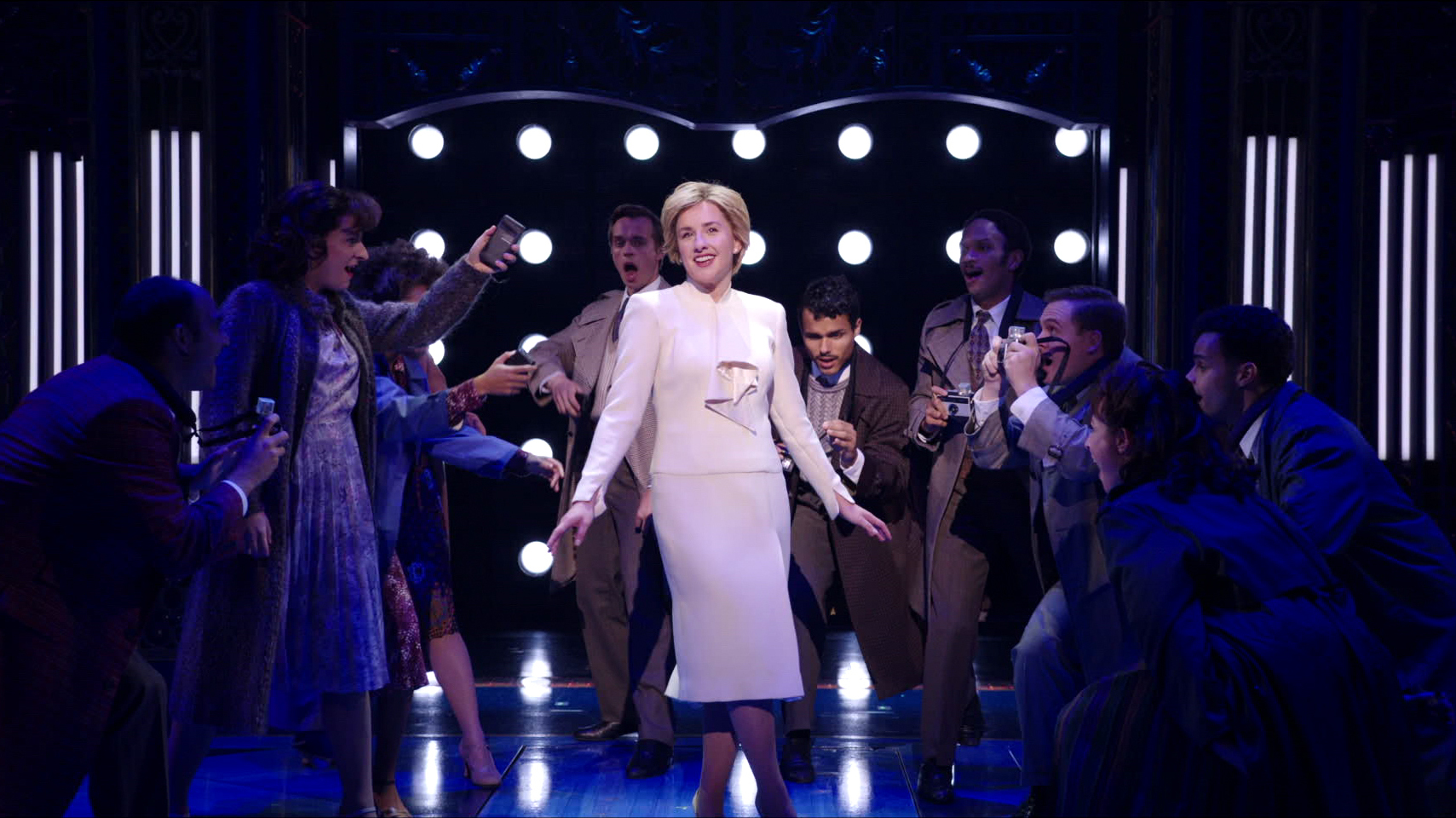 Jeanna de Waal plays Diana, the princess, in <em>Diana, The Musical</em>. (Netflix)
