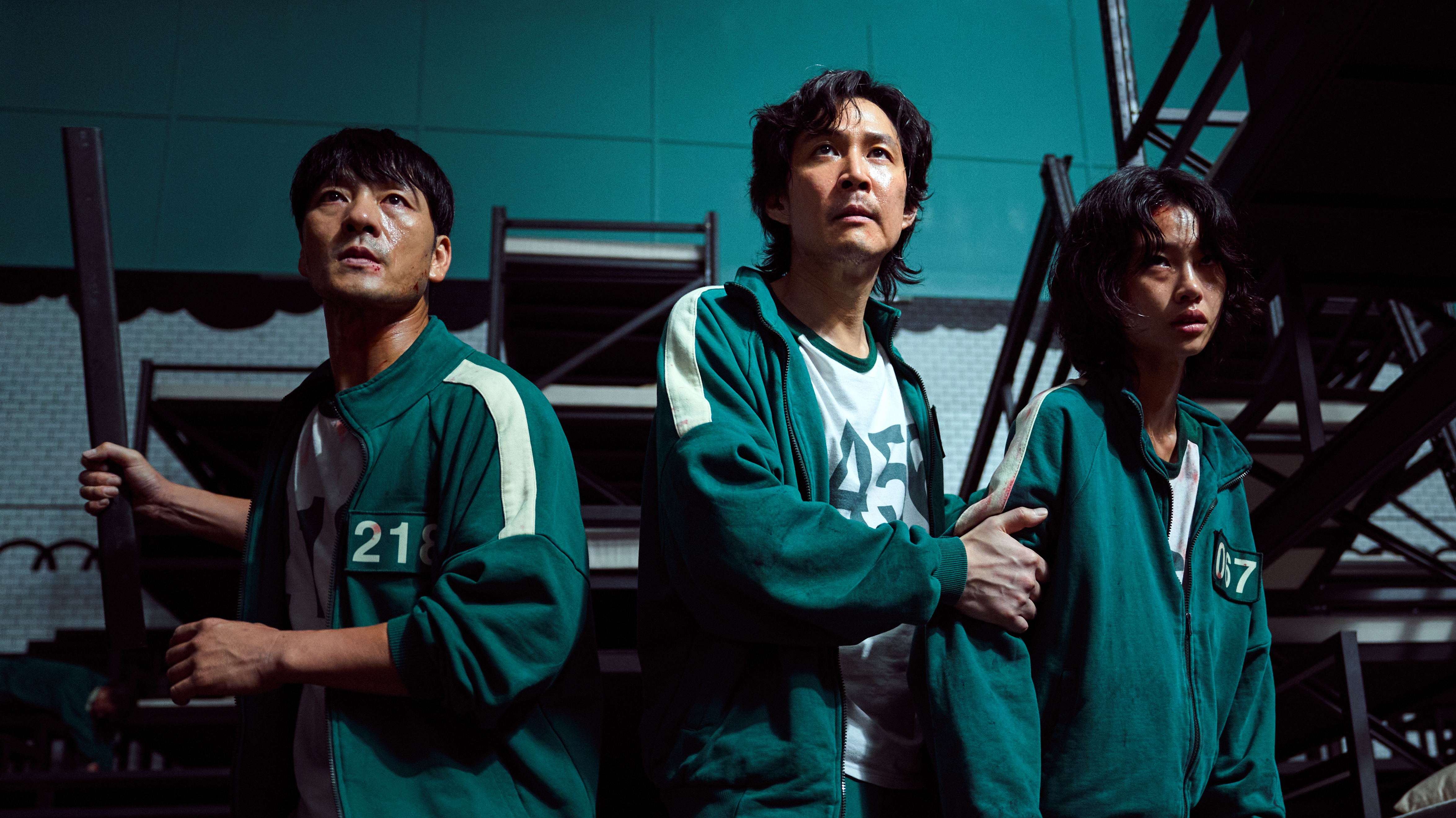 Park Hae-soo, Lee Jung-jae and Jung Ho-yeon star in the Korean Netflix series, <em>Squid Game</em>. (Netflix)