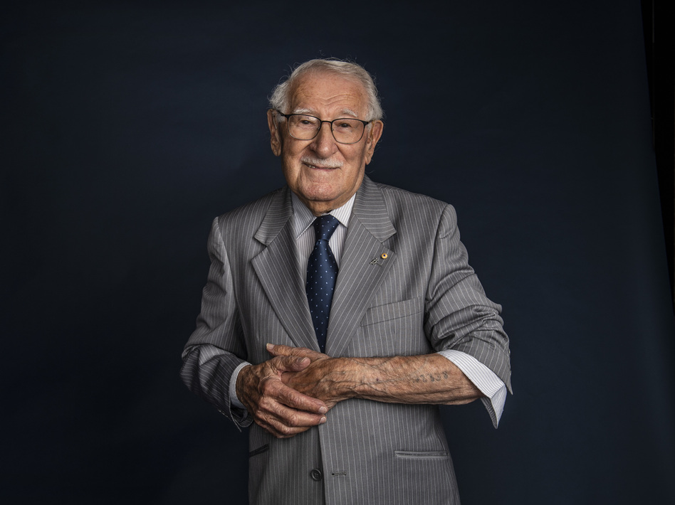 Eddie Jaku pictured just after his 100th birthday, on July 2, 2020. The Holocaust survivor and self-proclaimed