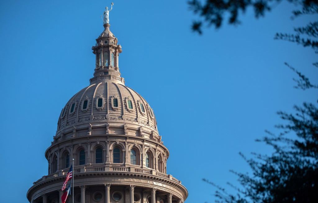 The Texas state Capitol is seen on Oct. 2. The Justice Department is suing over the state's restrictive abortion law and heading back to the Supreme Court to seek a halt to it while legal proceedings continue. (Getty Images)