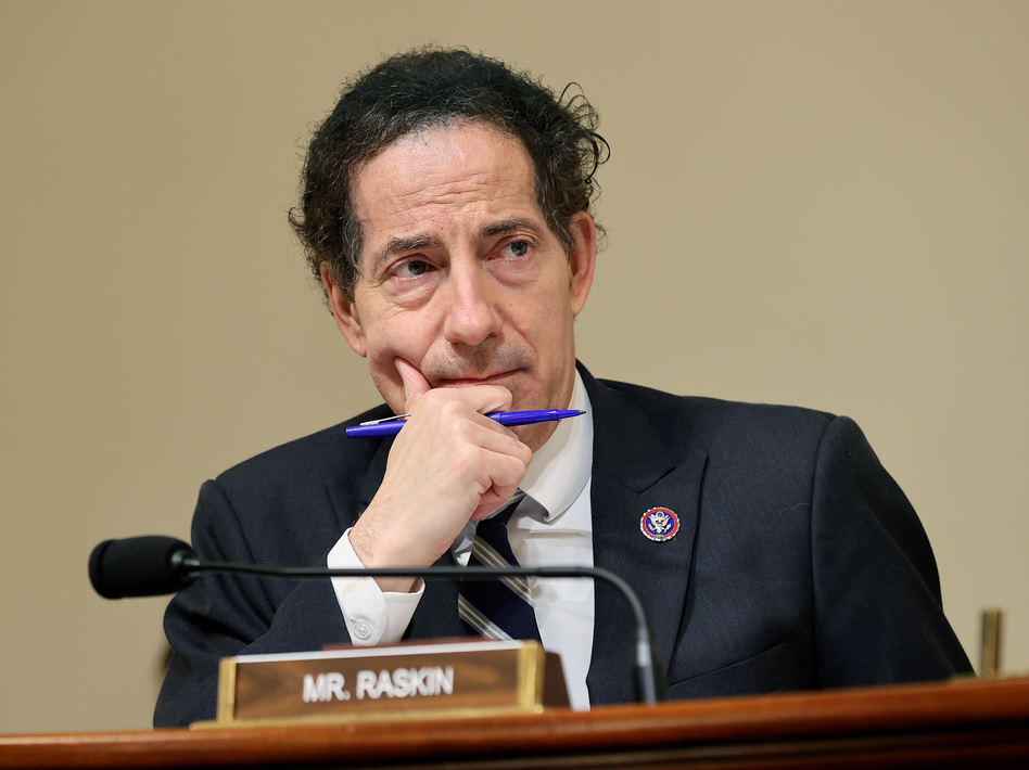 WASHINGTON, DC - JULY 27: U.S. Rep. Jamie Raskin (D-MD) listens to testimony during a hearing by the House Select Committee investigating the January 6 attack on the U.S.