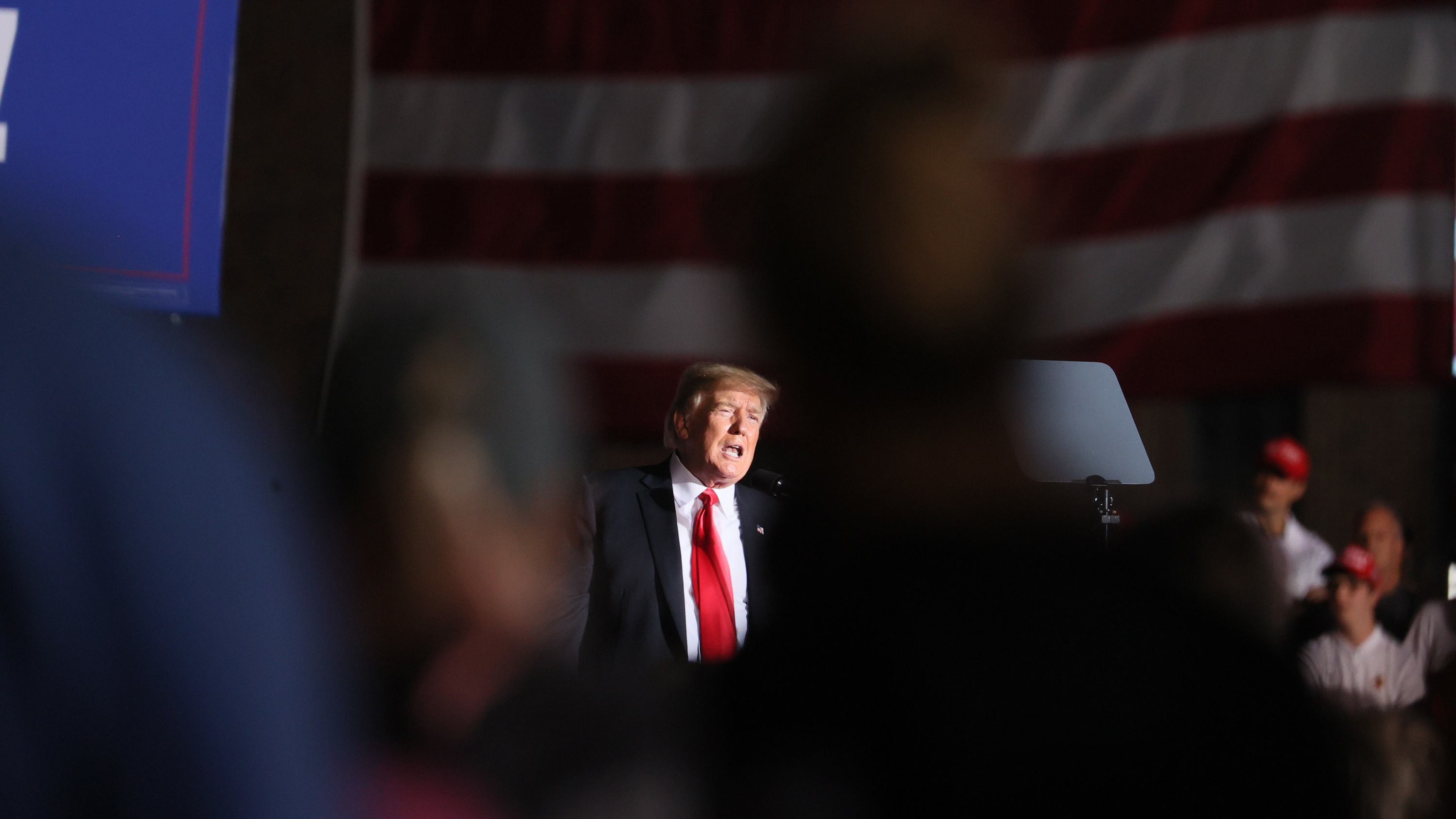 Former President Donald Trump speaks to supporters during a rally at the Iowa State Fairgrounds in Des Moines on Oct. 9. (Getty Images)