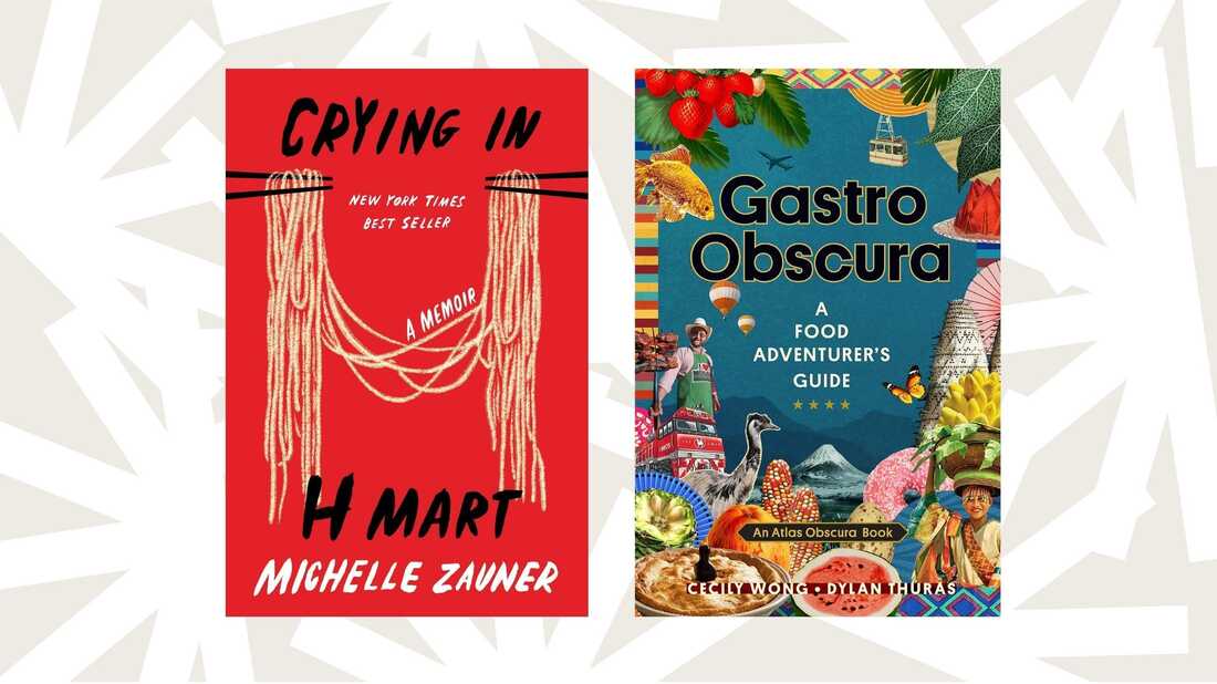 the covers of CRYING IN HMART and Gastro Obscura