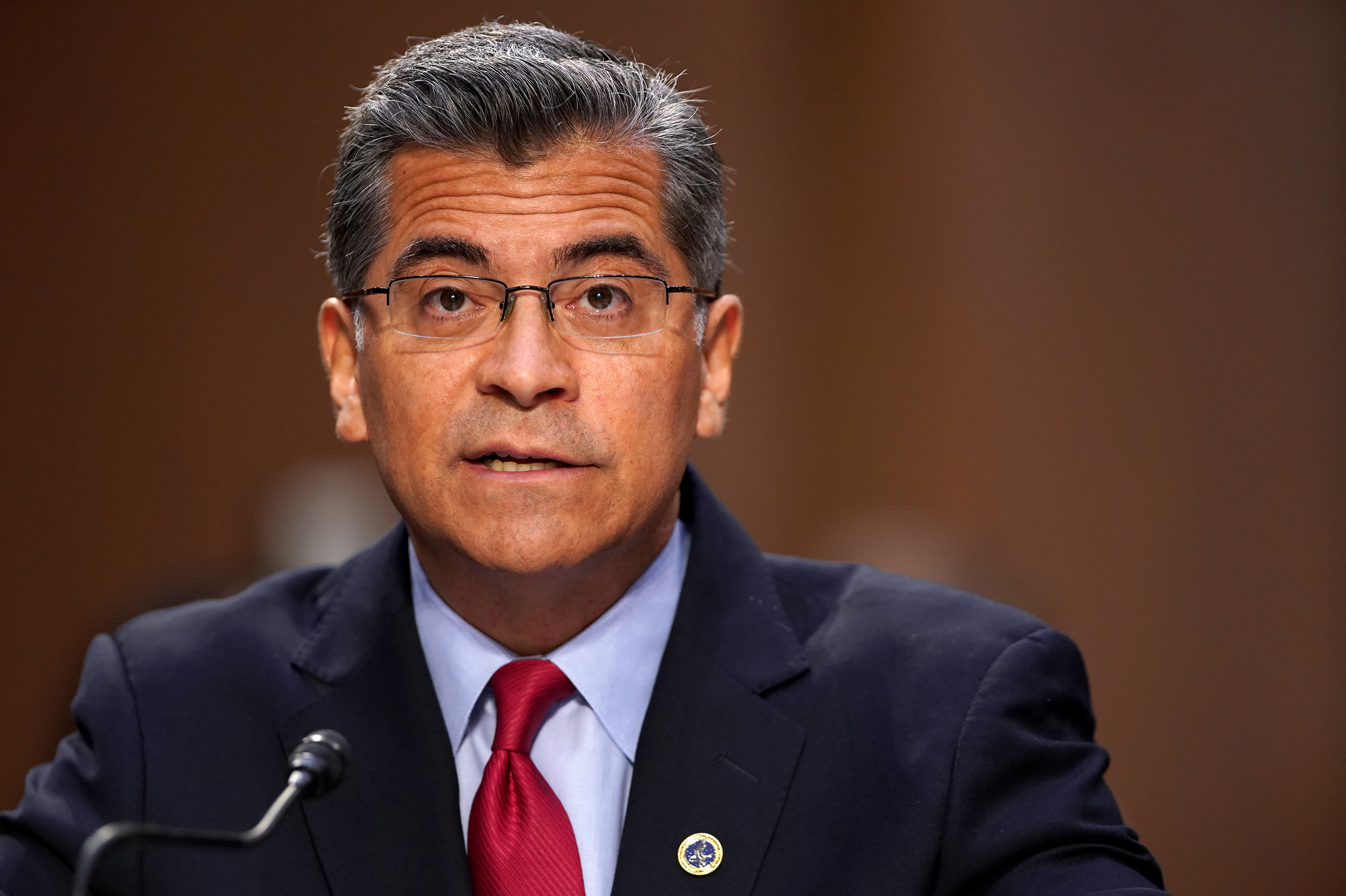 Secretary of Health and Human Services Xavier Becerra said the overdose epidemic has grown so severe that new measures are needed to keep people with addiction alive. He is seen here on Capitol Hill in September. (Getty Images)