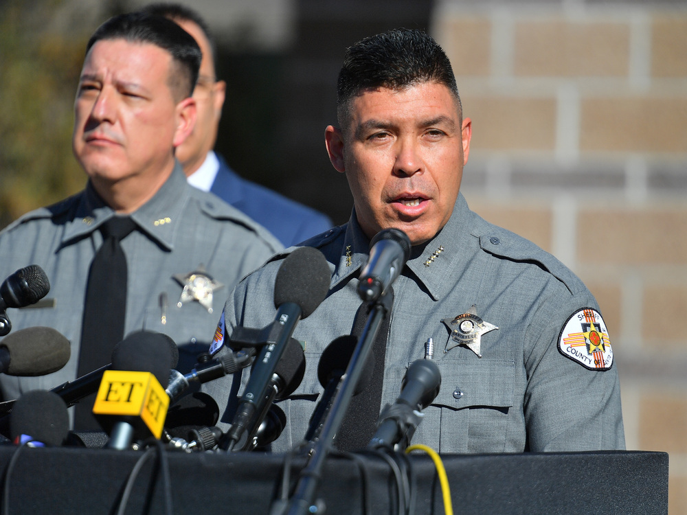 Santa Fe County Sheriff Adan Mendoza speaks during a press briefing Wednesday. (Getty Images)