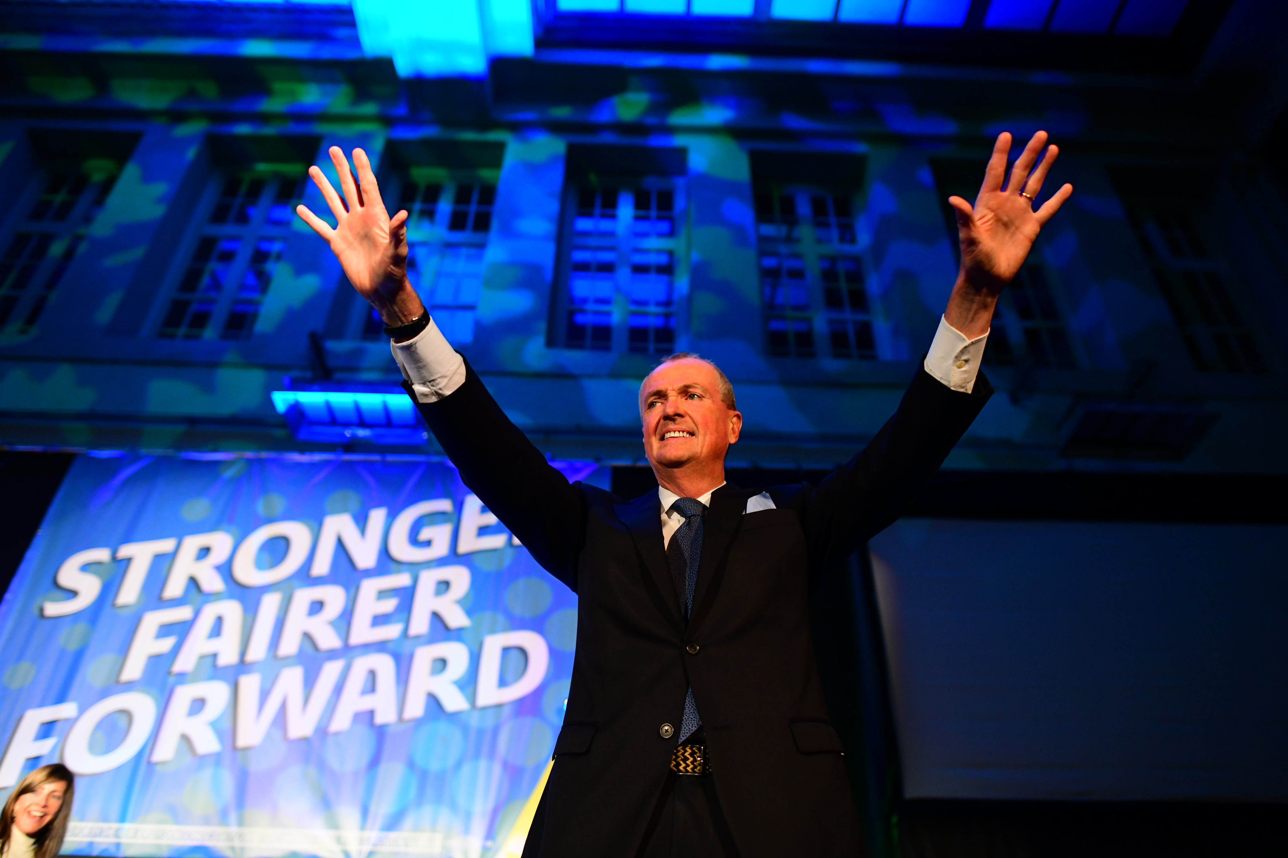 New Jersey Gov. Phil Murphy speaks during an election night event at Grand Arcade at the Pavilion on Nov. 2, 2021 in Asbury Park, N.J. The AP called the race the Democrat on Nov. 3. (Getty Images)