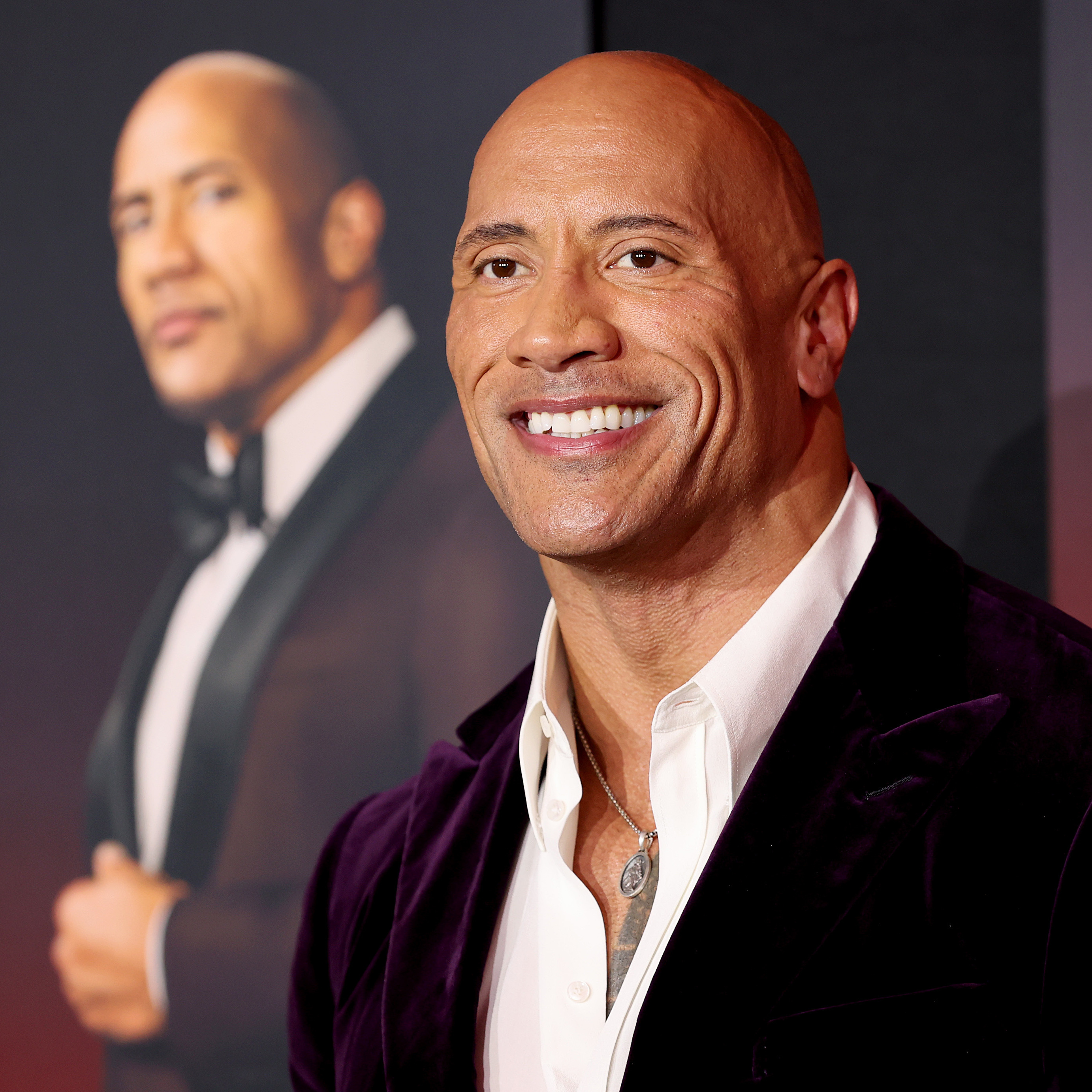 Dwayne Johnson attends the world premiere of Netflix's <em>Red Notice</em> on Wednesday in Los Angeles. Johnson says his production company will no longer use real guns on set. (Getty Images)