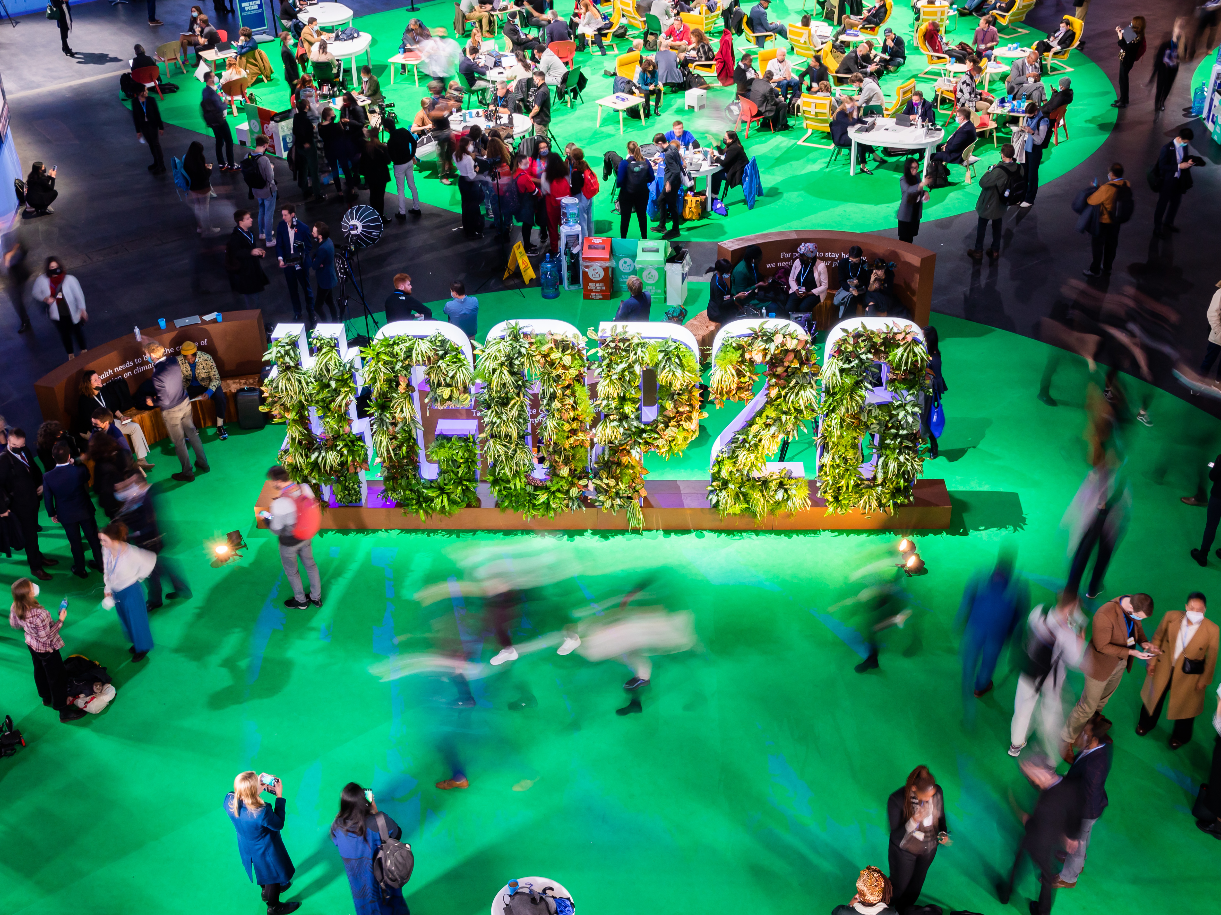 Participants are in the so-called &quot;action zone&quot; at the UN Climate Change Conference COP26 in Glasgow. (Getty Images)