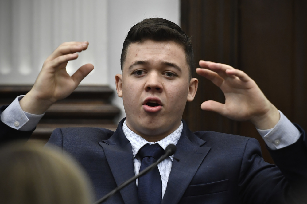 Kyle Rittenhouse testifies during his trial at the Kenosha County Courthouse on November 10, 2021 in Kenosha, Wisconsin. (Getty Images)