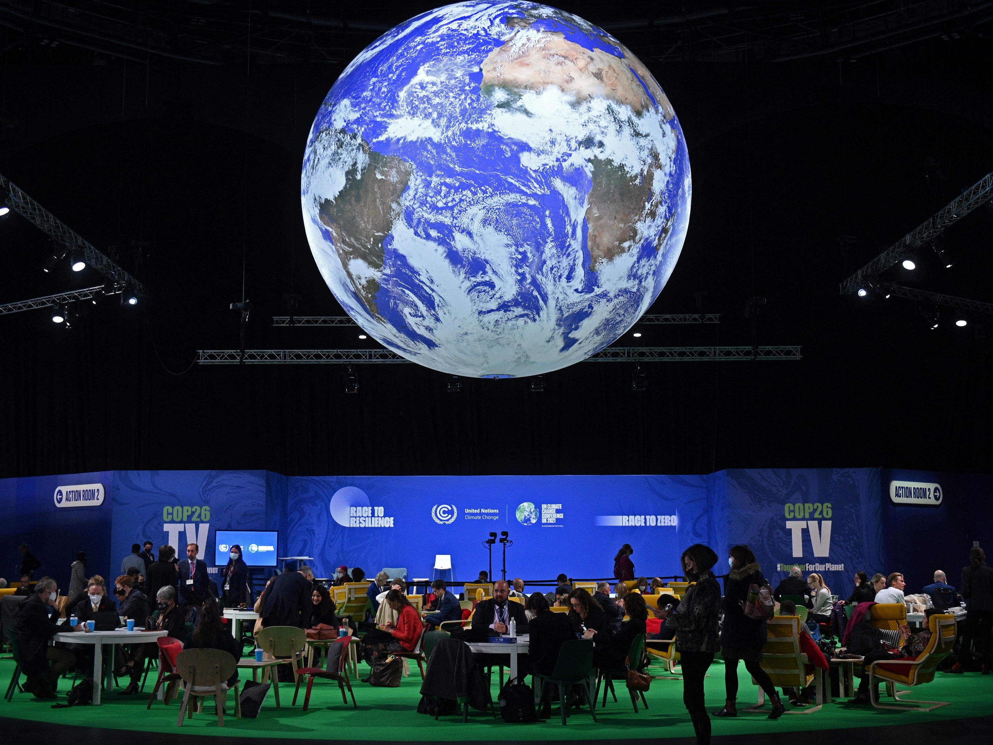 Delegates attend the COP26 UN Climate Change Conference in Glasgow, Scotland (AFP via Getty Images)
