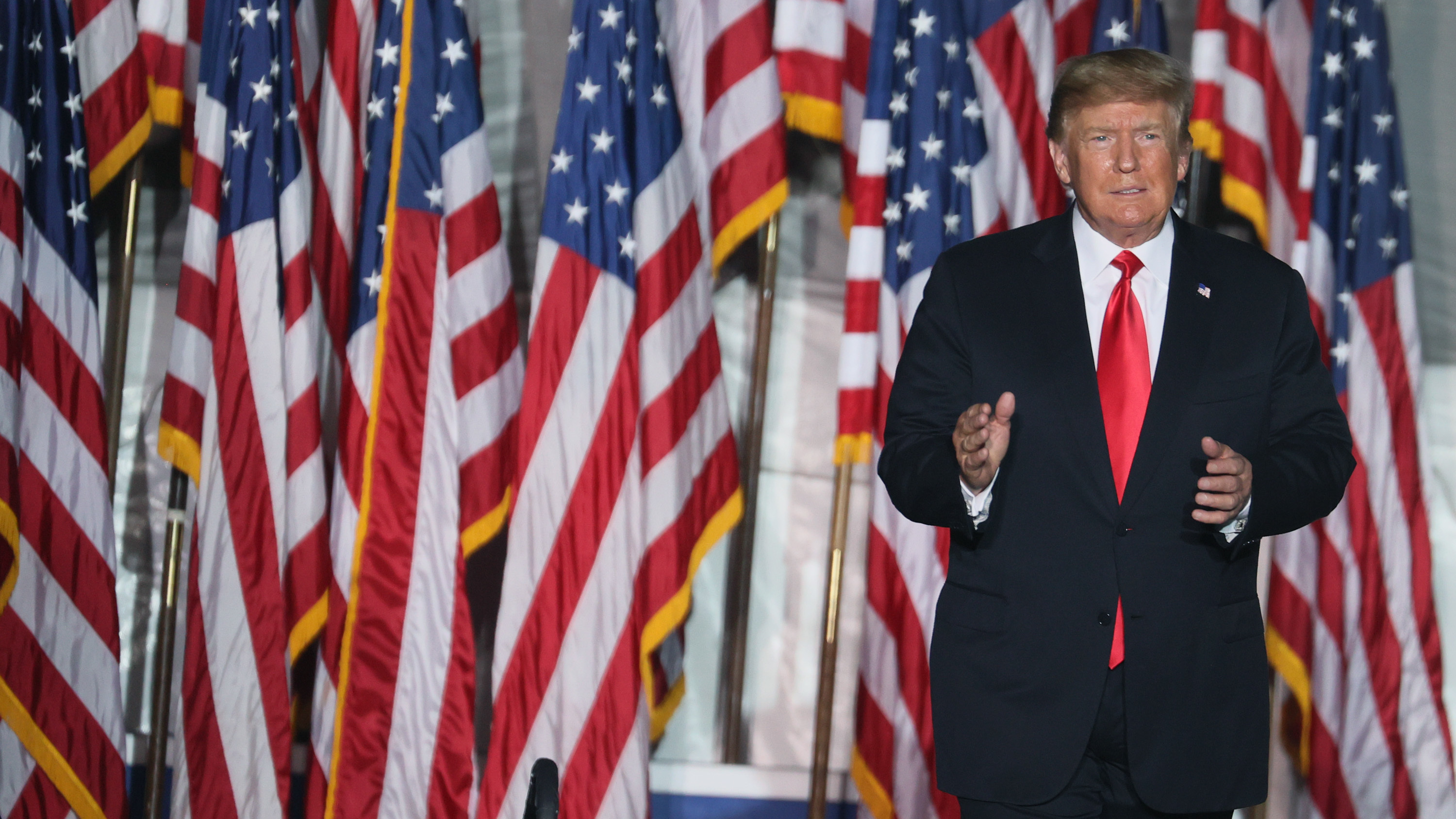 Former President Donald Trump arrives for a rally in Des Moines, Iowa, on Oct. 9. His effort to stop the release of records to a House panel investigating the Capitol riot earned a win on Thursday. (Getty Images)