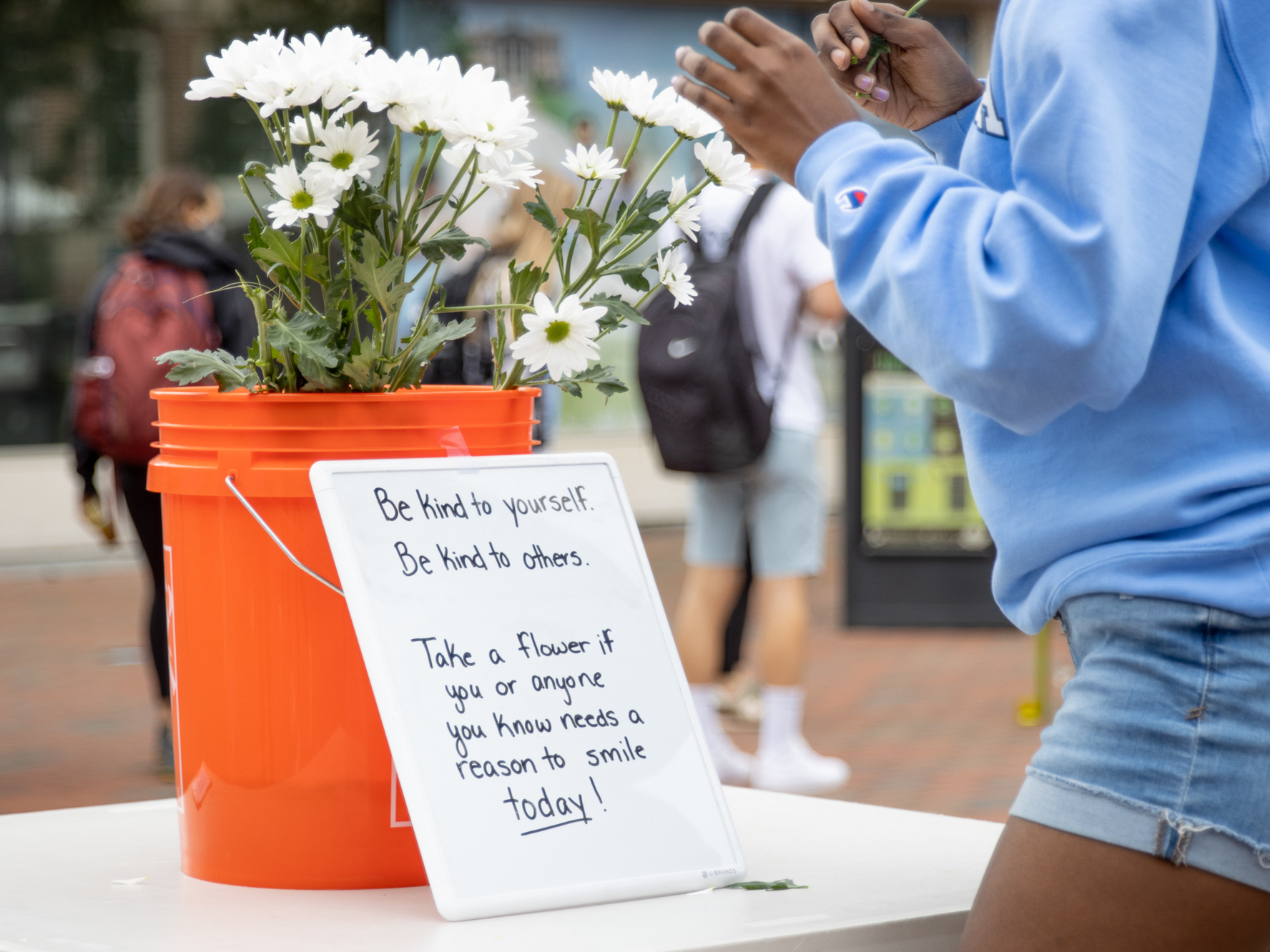 After two student suicides over one October weekend, UNC students created a makeshift memorial on the Chapel Hill campus. To reduce the risk of suicide contagion, any memorial sites or activities should be limited, experts say, and should not glorify, vilify or stigmatize the deceased student or their death. (Ira Wilder/Daily Tar Heel)
