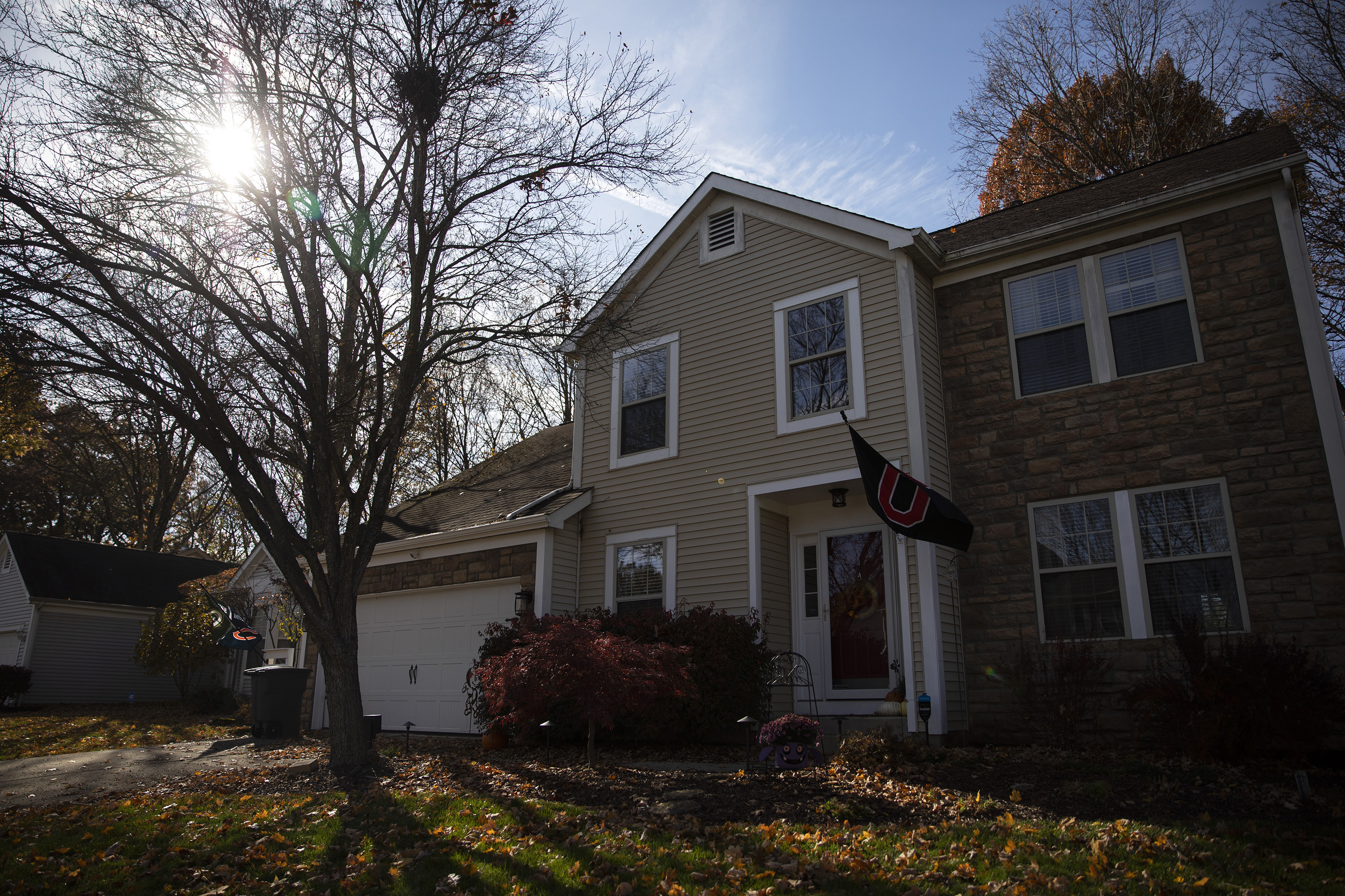 Lauren Barber's home in Columbus, Ohio, on Nov. 16. Barber sometimes gets called or texted more than five times a day with offers from investors and companies that want to buy her house. (Maddie McGarvey for NPR)
