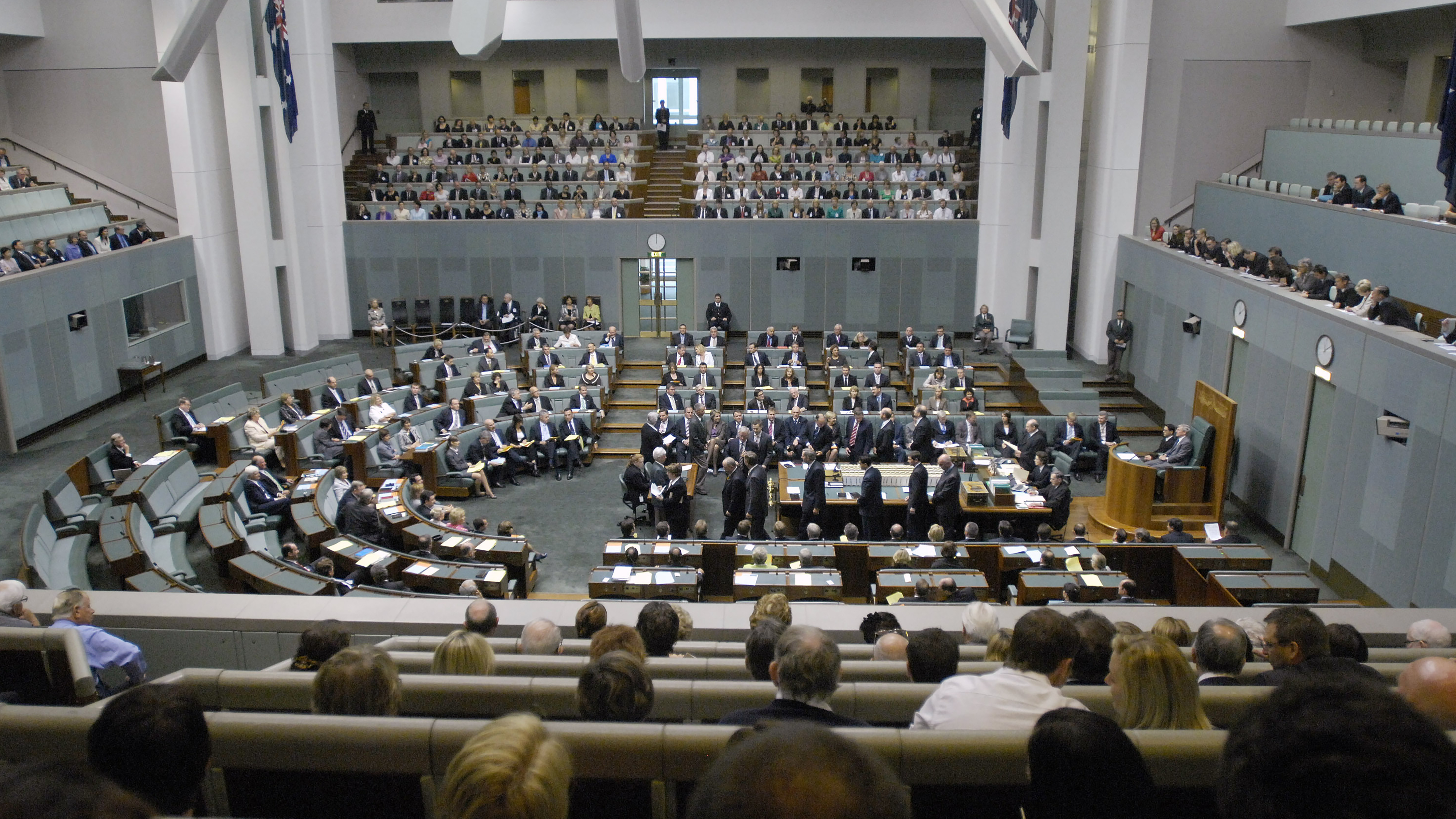 Members of the Australian Parliament are sworn in on the first day of Federal Government in Canberra in 2008. An Australian government-commissioned report released on Tuesday, Nov. 30, revealed the alarming extent of sexual harassment among those working for some of its highest legislative and elected offices.