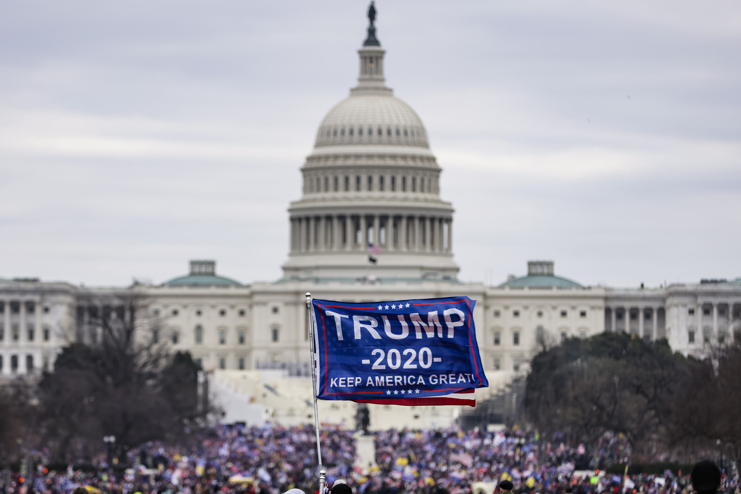 Pro-Trump rioters storm the U.S. Capitol following a rally with President Donald Trump on Jan. 6. His supporters gathered in the nation's capital to protest the ratification of Joe Biden's Electoral College victory. (Getty Images)