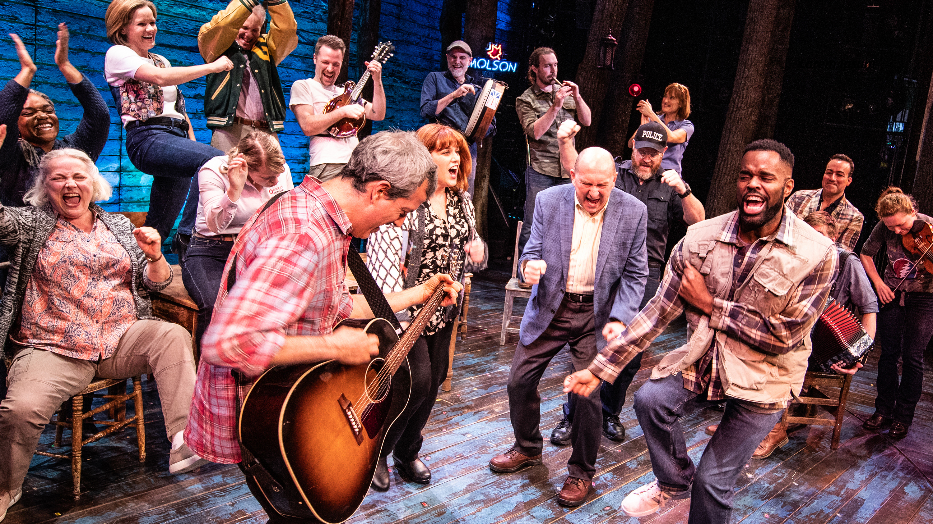 The Broadway cast of Come From Away, which had to cancel a week