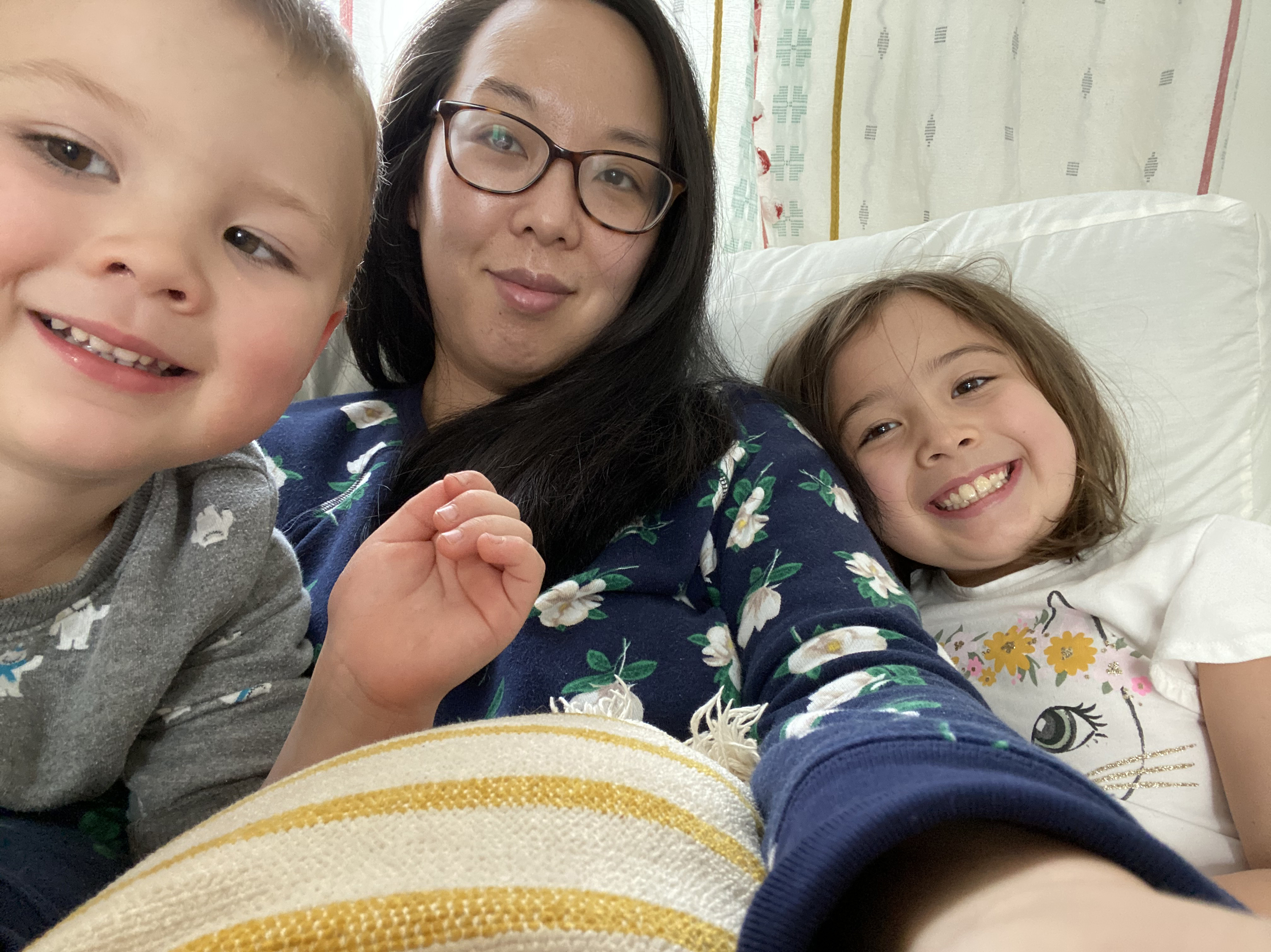 Caroline Tung Richmond of Frederick, Md., with her son, 4, and daughter, 7. (Caroline Tung Richmond)