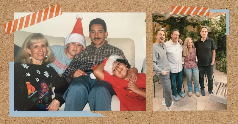 Pictures of the Figueroa Family with the children young and the children as adults.