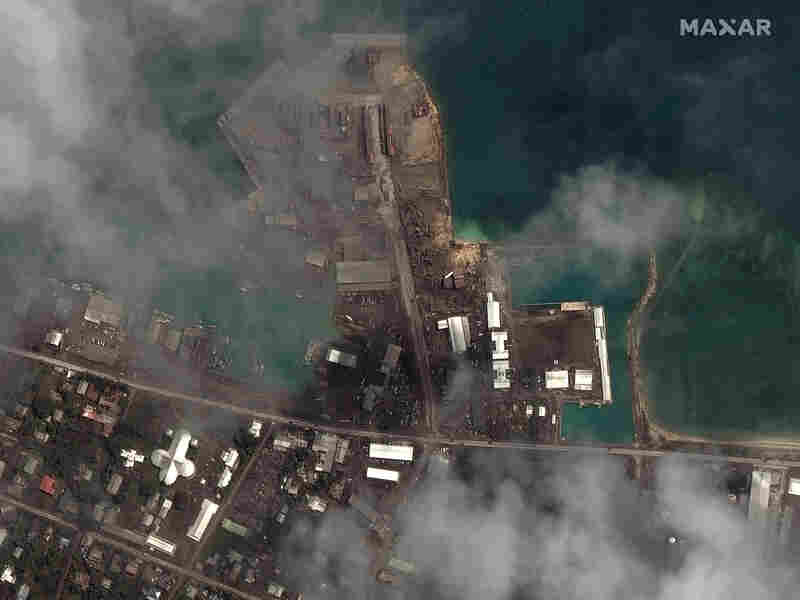 Tonga photos before and after volcano eruption, tsunami NPR