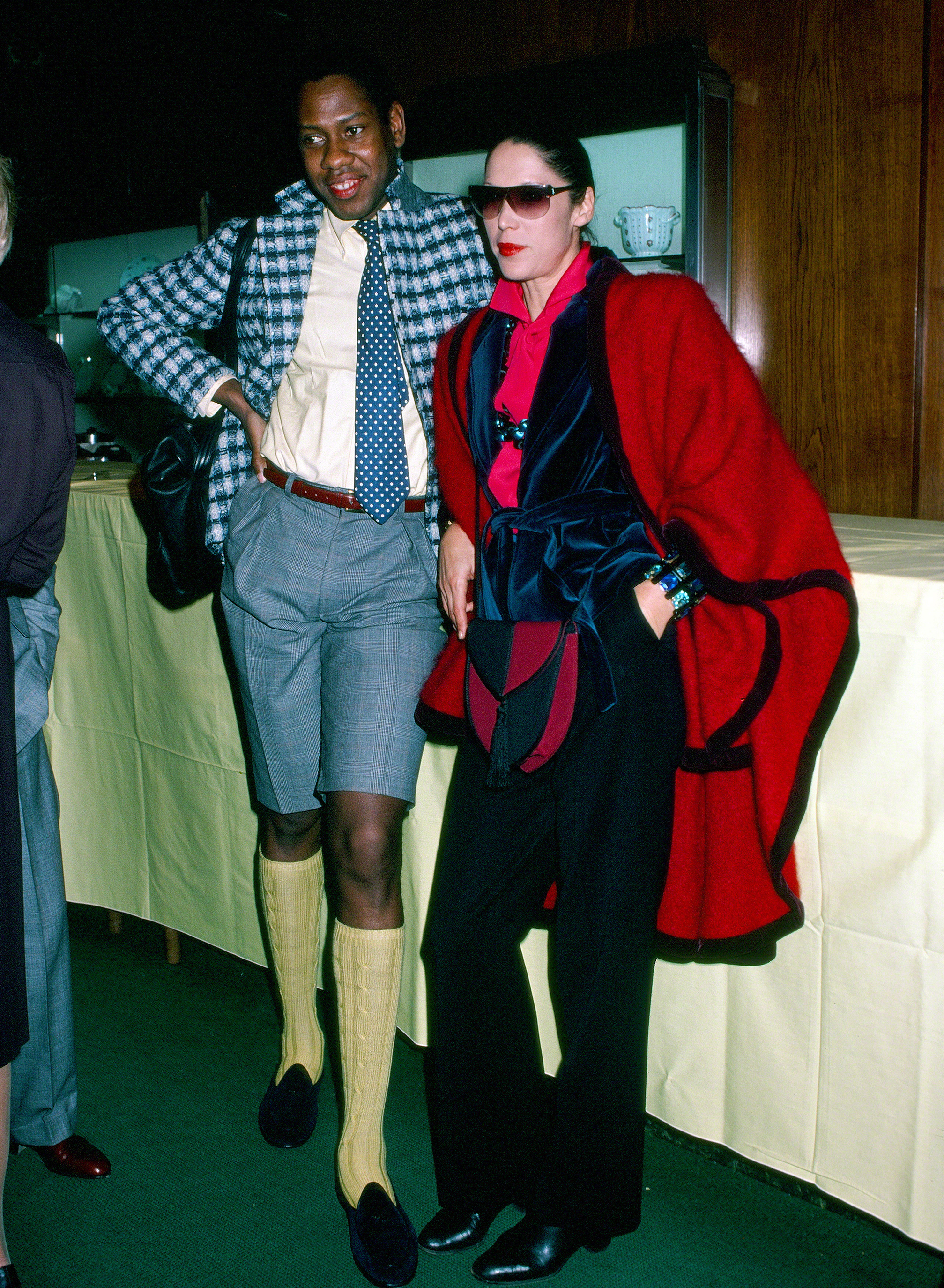 1980: André Leon Talley and Marina Schiano in New York City.