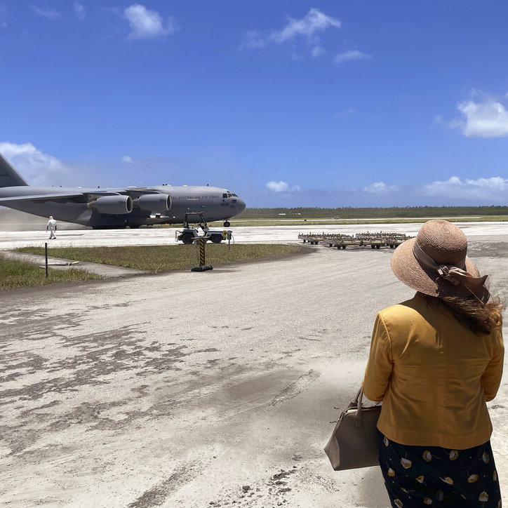 First aid flights arrive in Tonga after massive volcanic eruption and tsunami